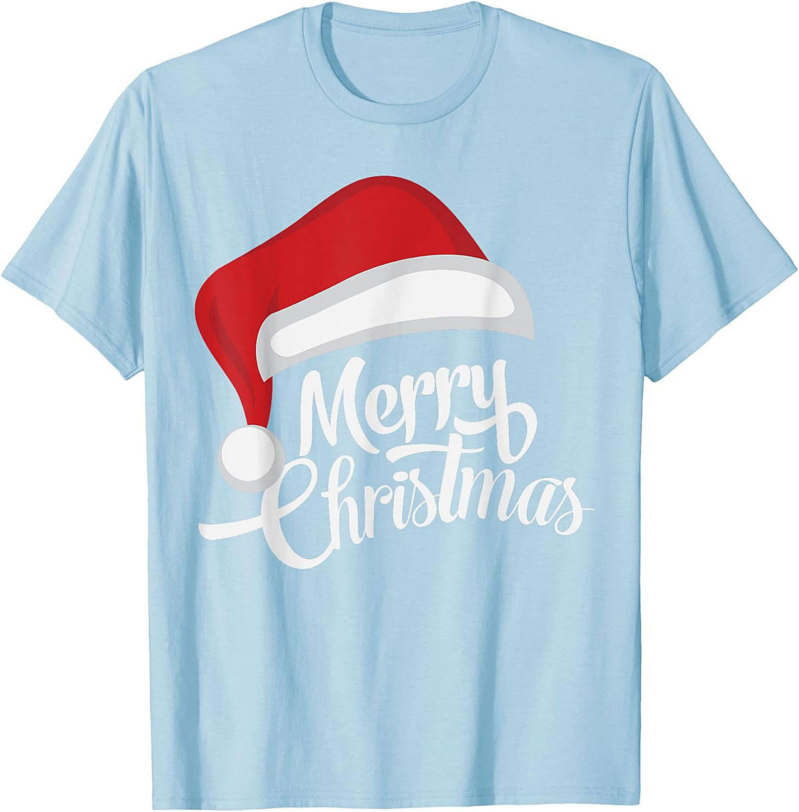 Merry Christmas T-Shirt Santa Hat Graphic Tee