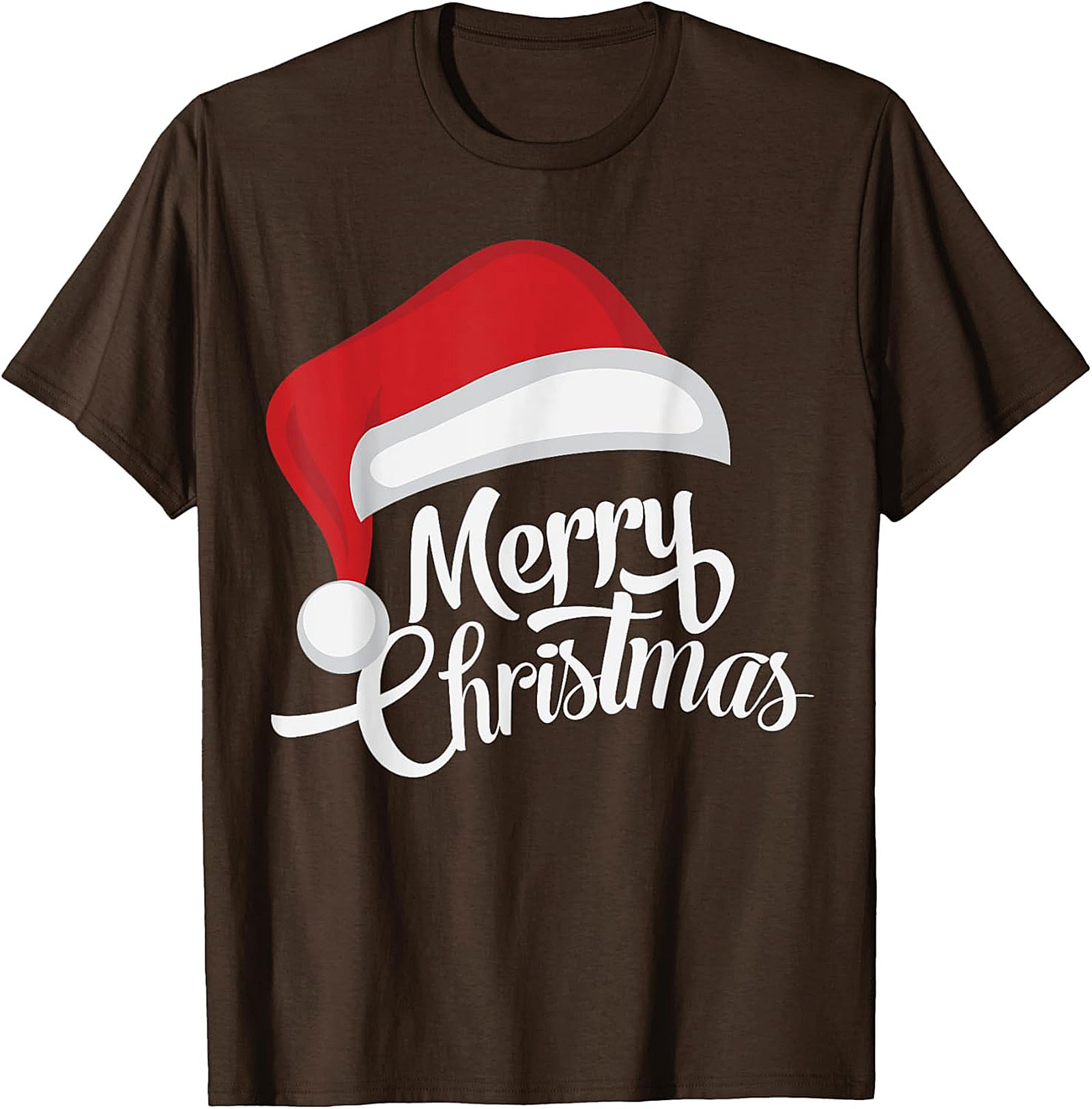 Merry Christmas T-Shirt Santa Hat Graphic Tee