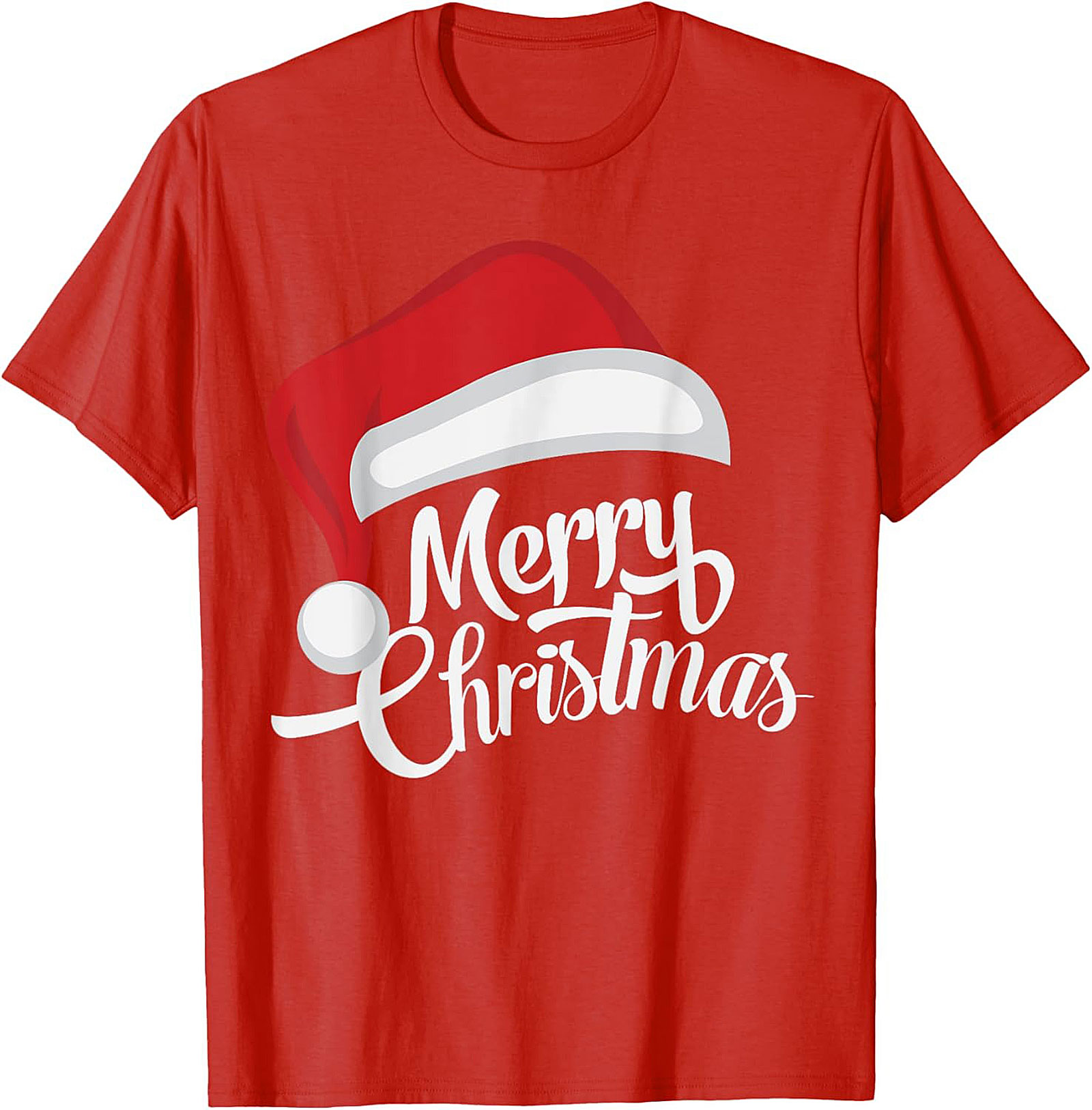 Merry Christmas T-Shirt Santa Hat Graphic Tee