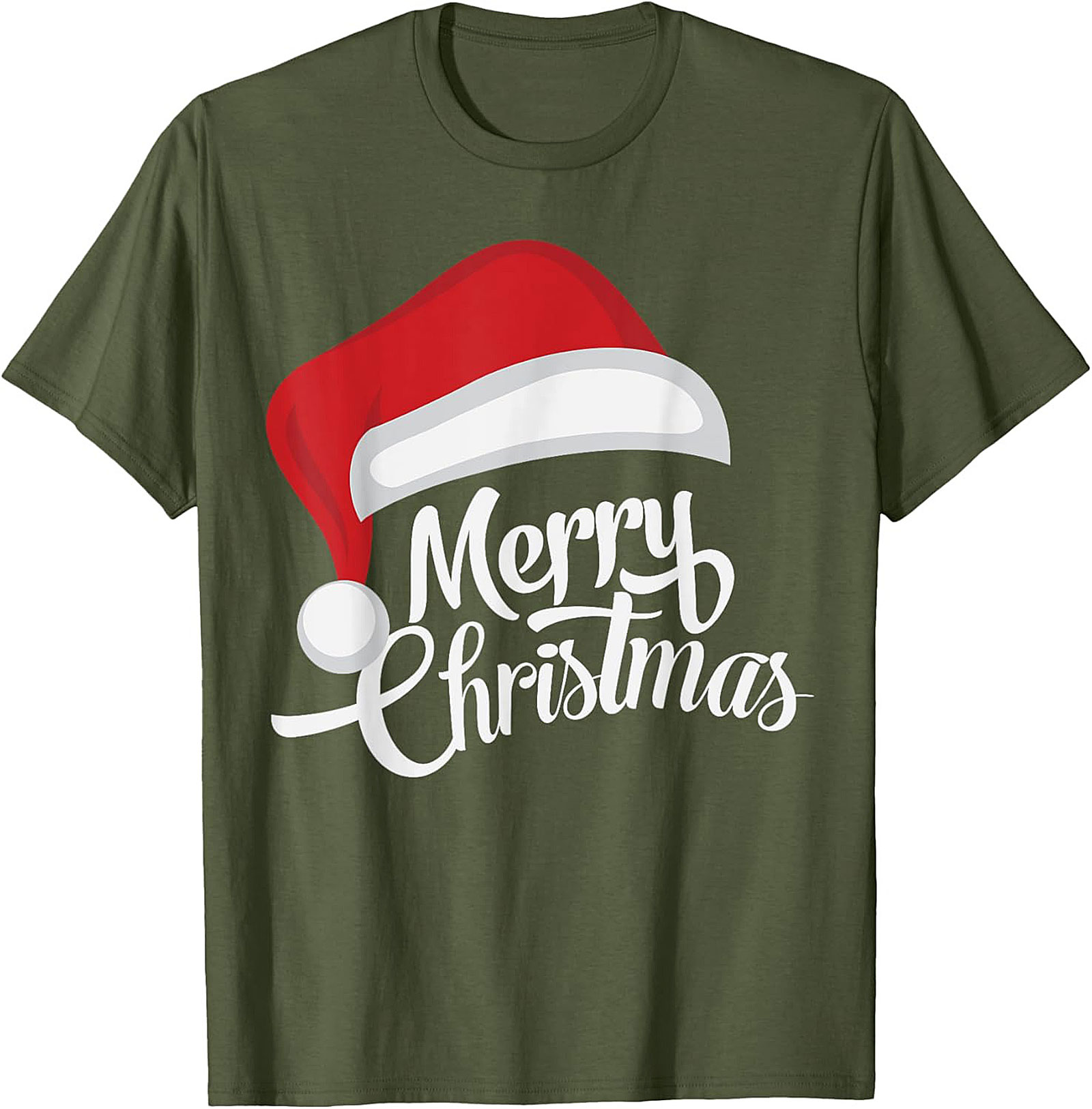 Merry Christmas T-Shirt Santa Hat Graphic Tee