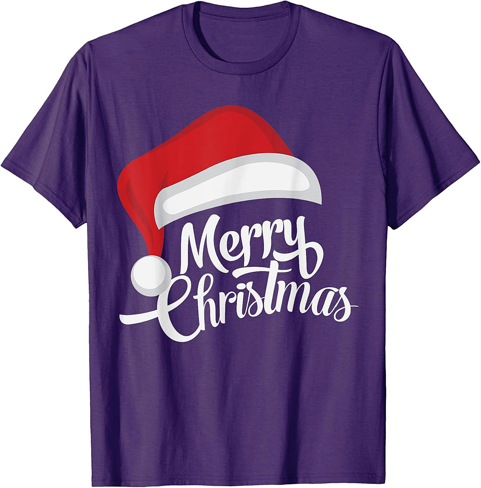 Merry Christmas T-Shirt Santa Hat Graphic Tee