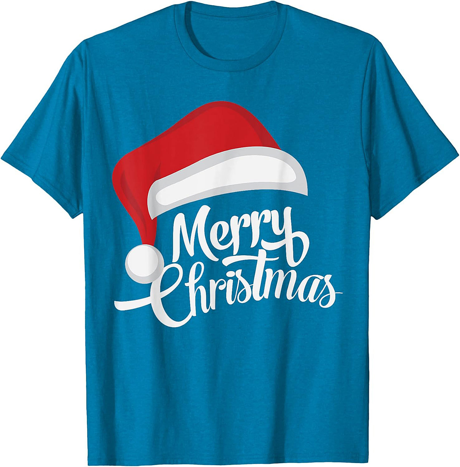Merry Christmas T-Shirt Santa Hat Graphic Tee