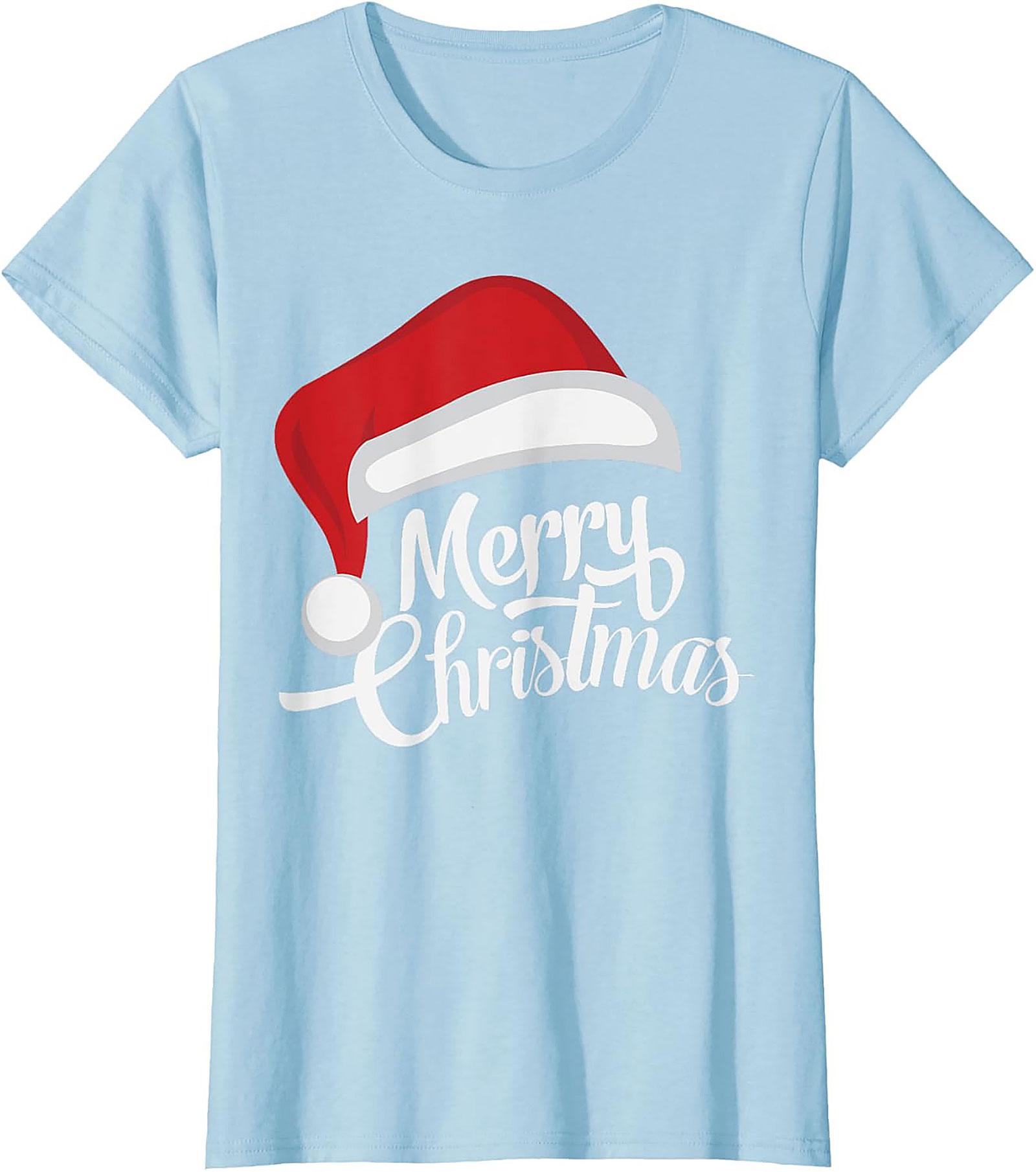 Merry Christmas T-Shirt Santa Hat Graphic Tee