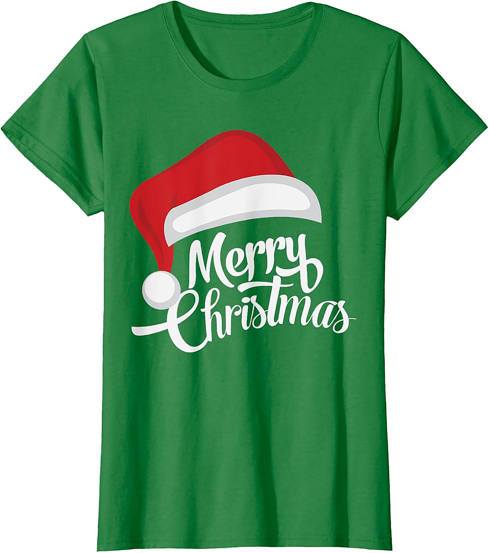 Merry Christmas T-Shirt Santa Hat Graphic Tee