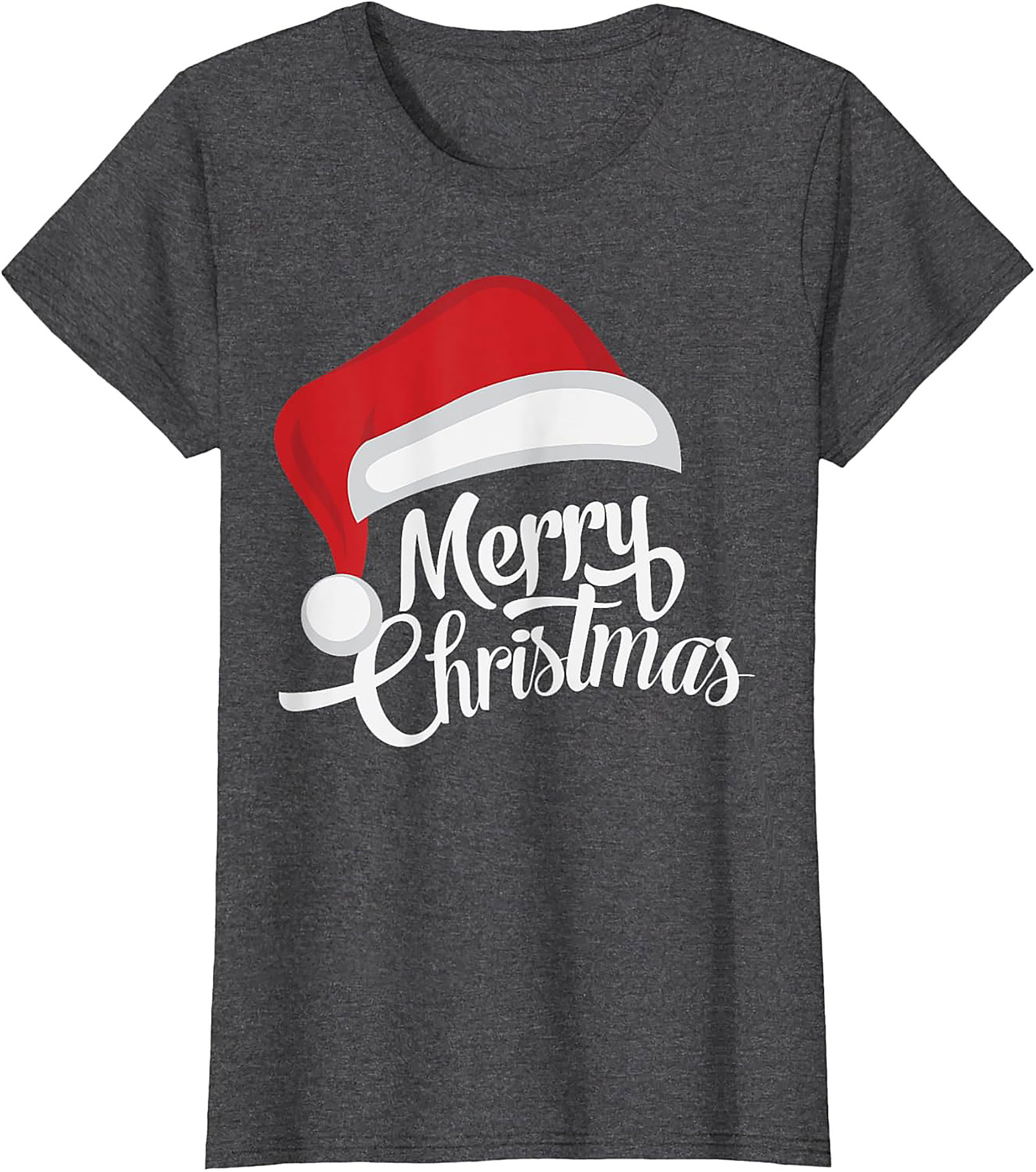 Merry Christmas T-Shirt Santa Hat Graphic Tee