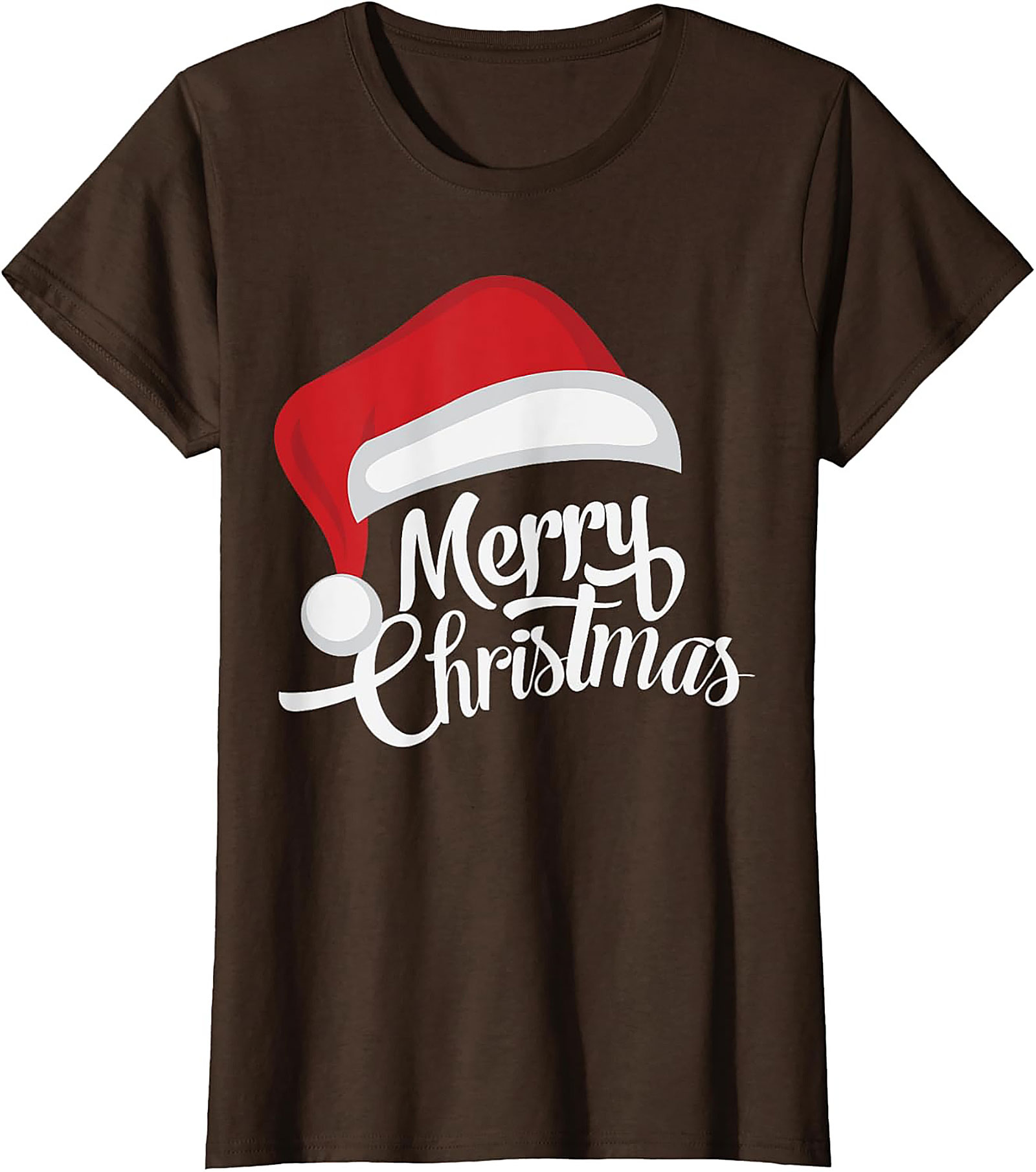 Merry Christmas T-Shirt Santa Hat Graphic Tee