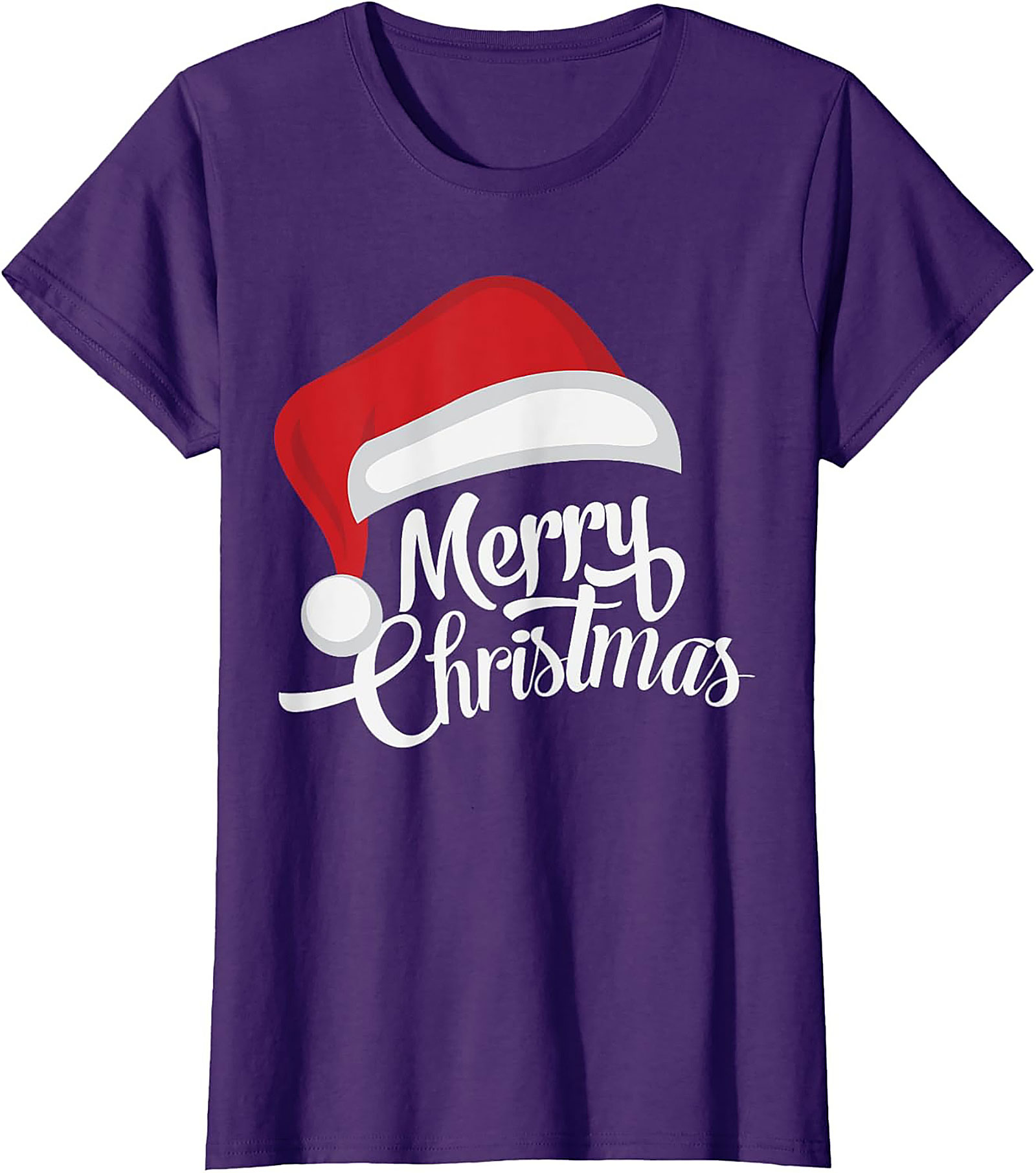 Merry Christmas T-Shirt Santa Hat Graphic Tee