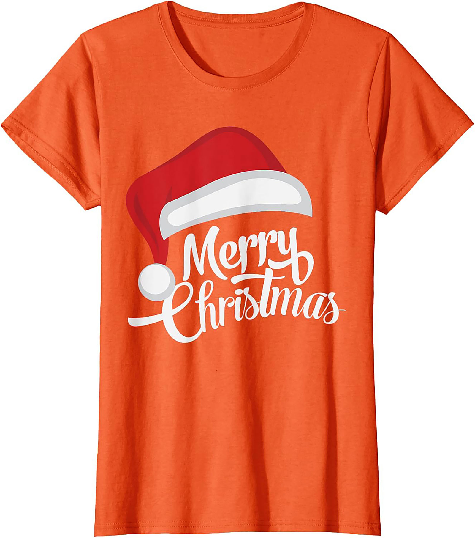 Merry Christmas T-Shirt Santa Hat Graphic Tee