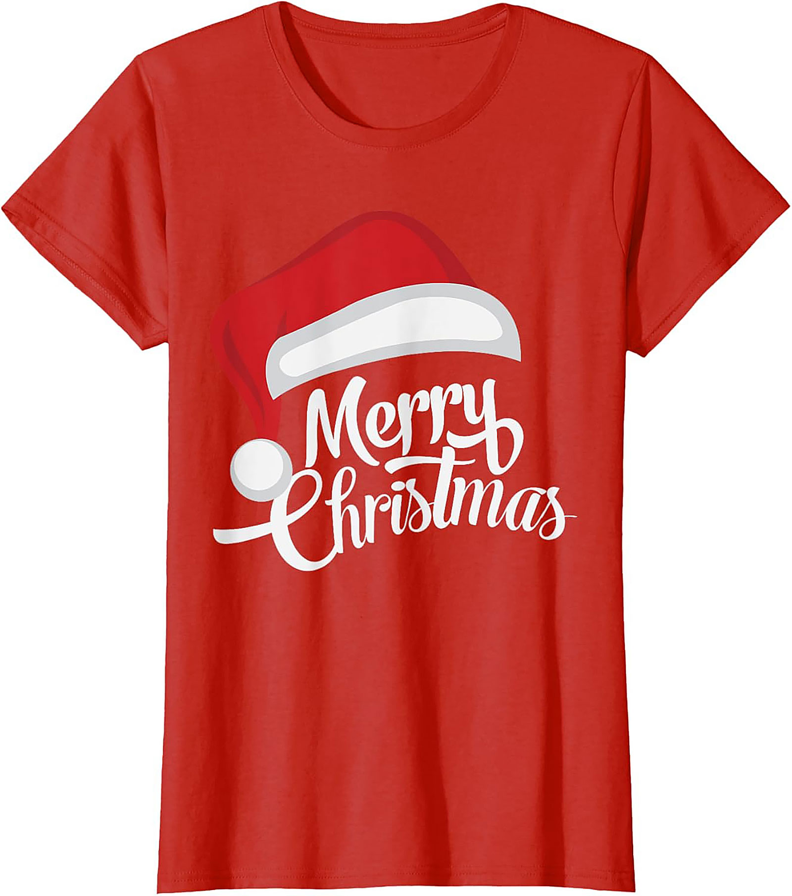 Merry Christmas T-Shirt Santa Hat Graphic Tee