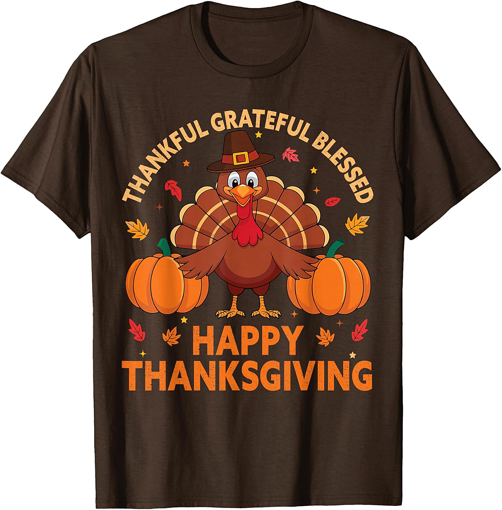Thankful Grateful Blessed Thanksgiving T-Shirt | Funny Tee 