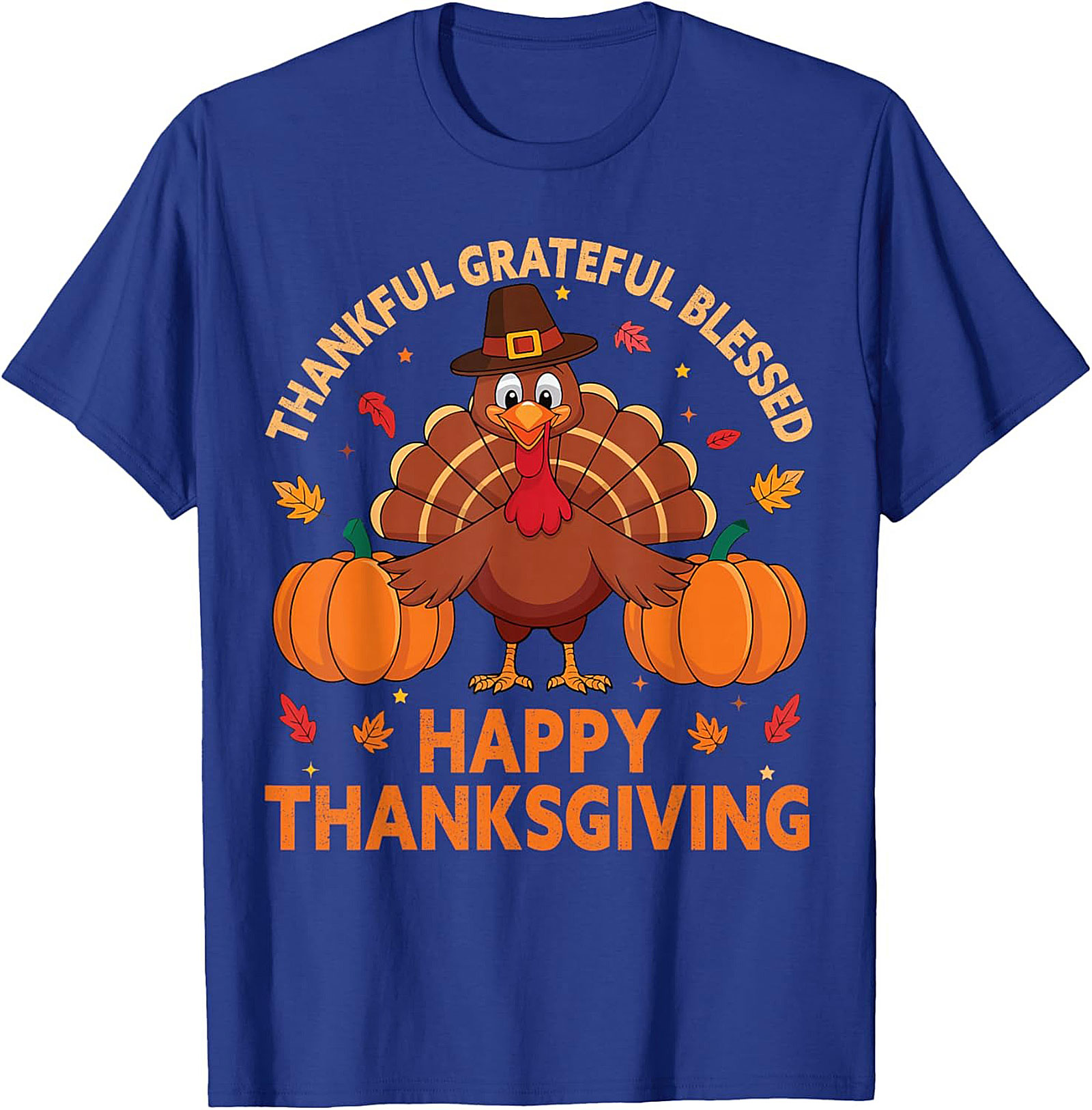 Thankful Grateful Blessed Thanksgiving T-Shirt | Funny Tee 