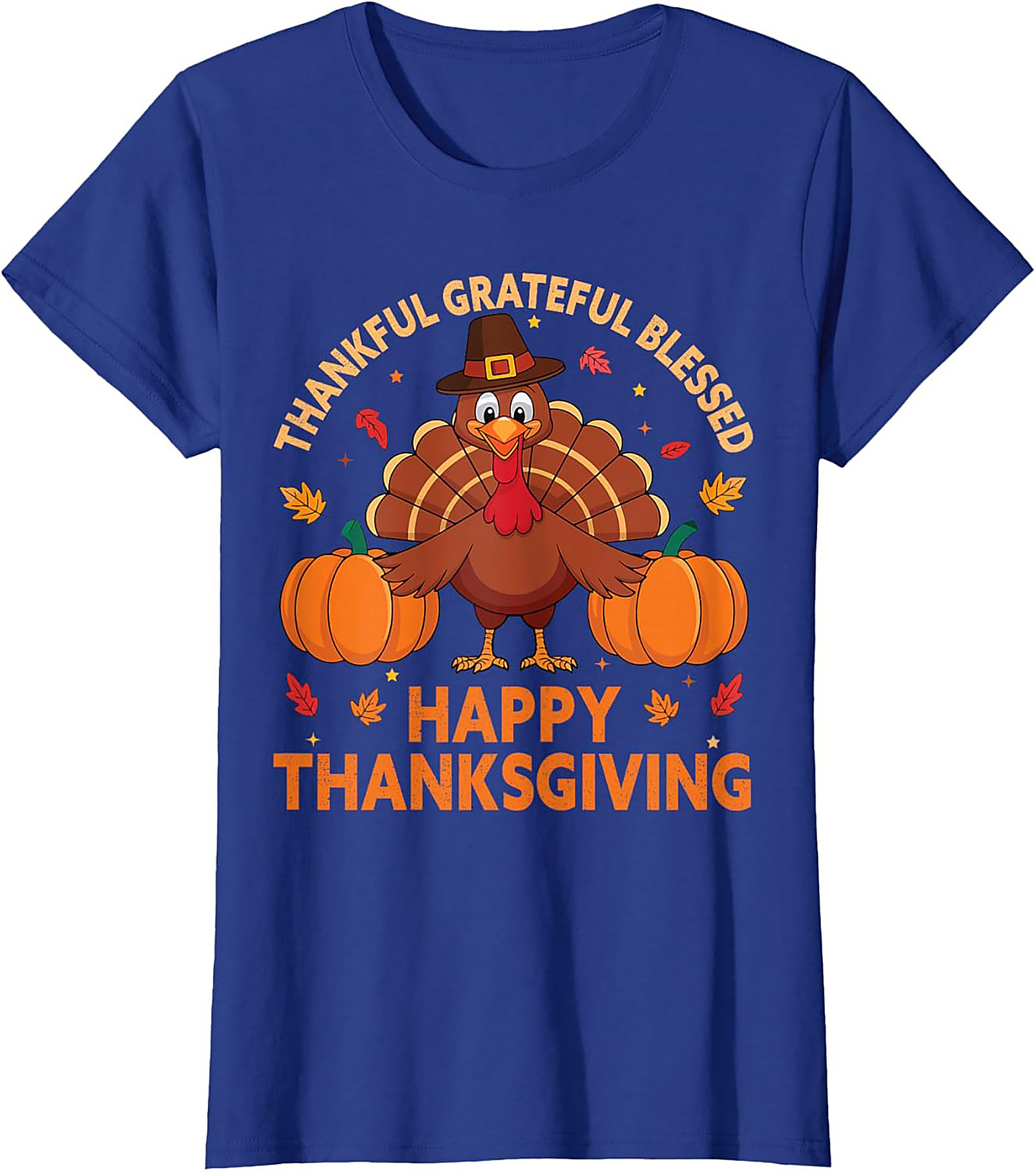Thankful Grateful Blessed Thanksgiving T-Shirt | Funny Tee 