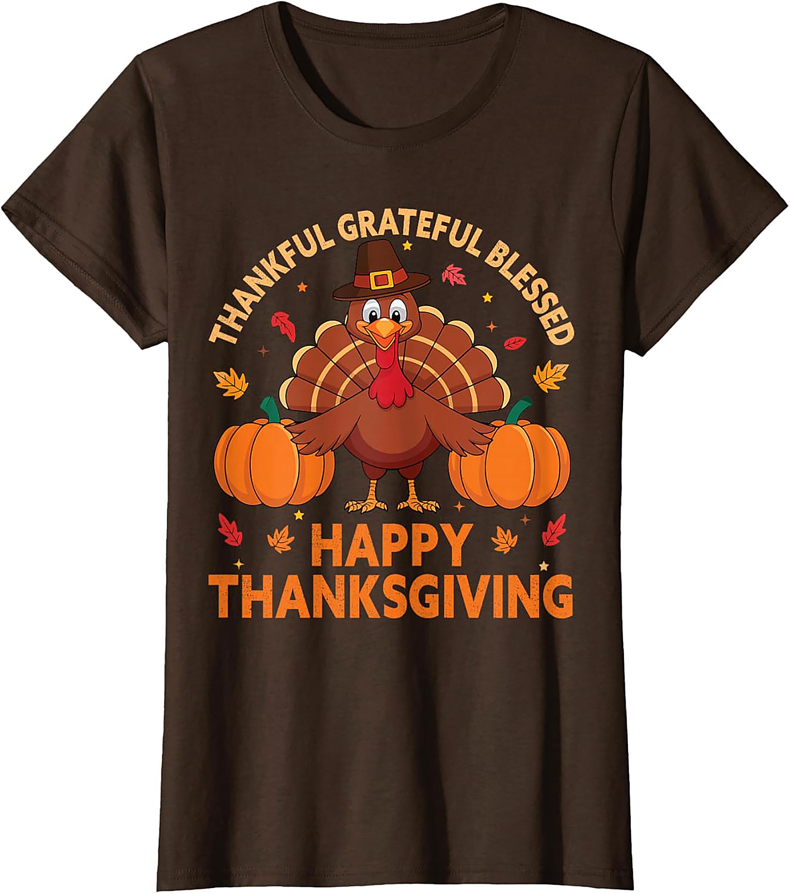 Thankful Grateful Blessed Thanksgiving T-Shirt | Funny Tee 