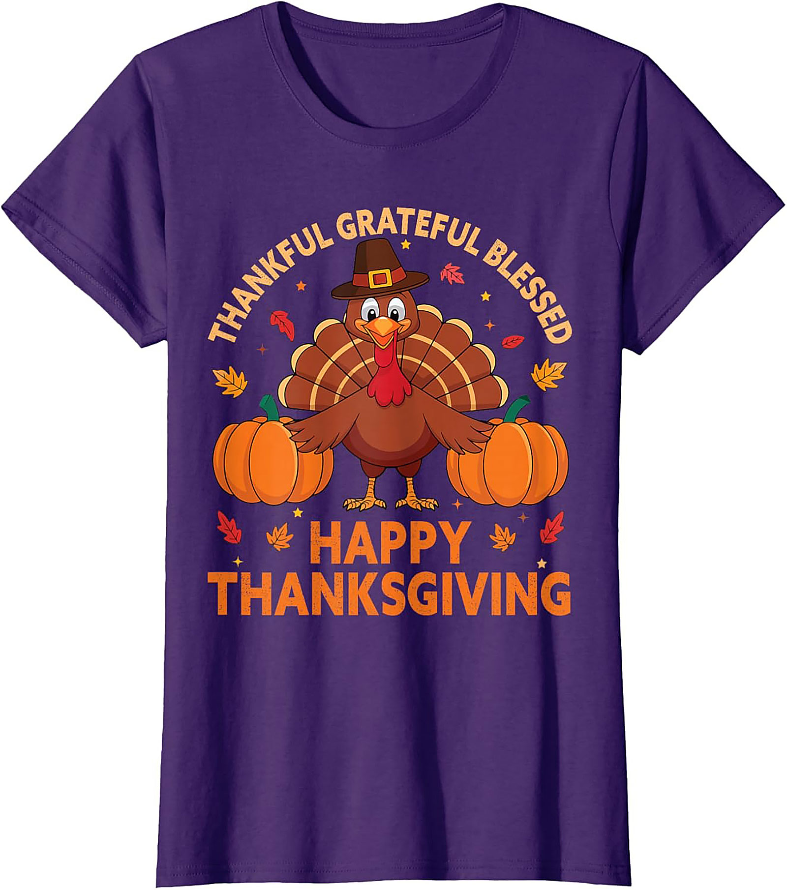 Thankful Grateful Blessed Thanksgiving T-Shirt | Funny Tee 