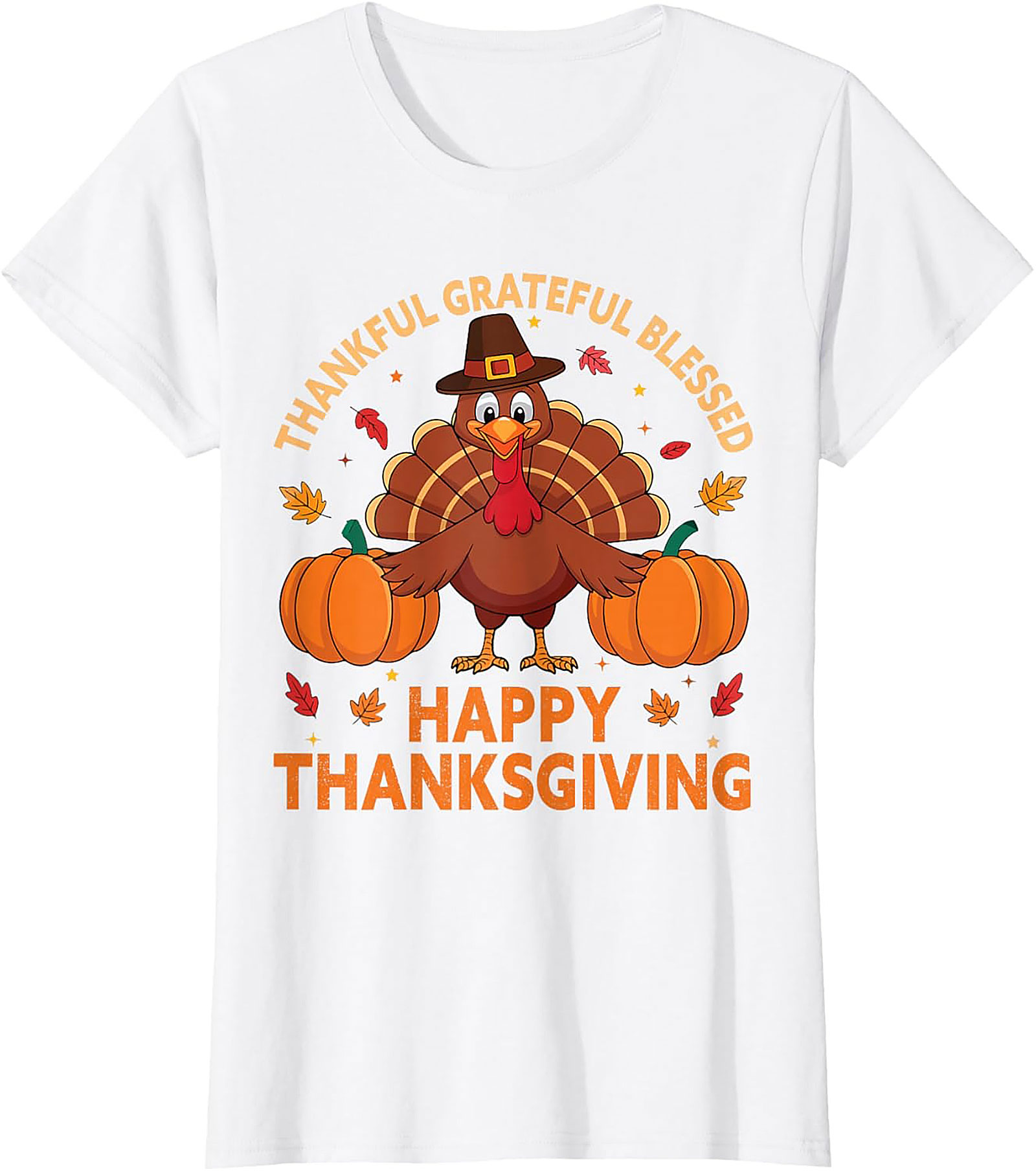 Thankful Grateful Blessed Thanksgiving T-Shirt | Funny Tee 