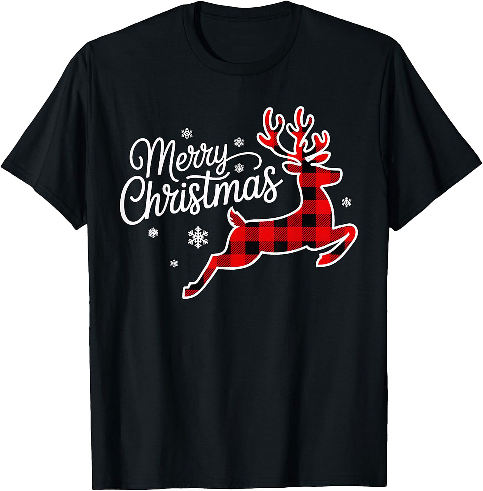  Festive Buffalo Plaid Christmas T-shirt Unisex Graphic Tee