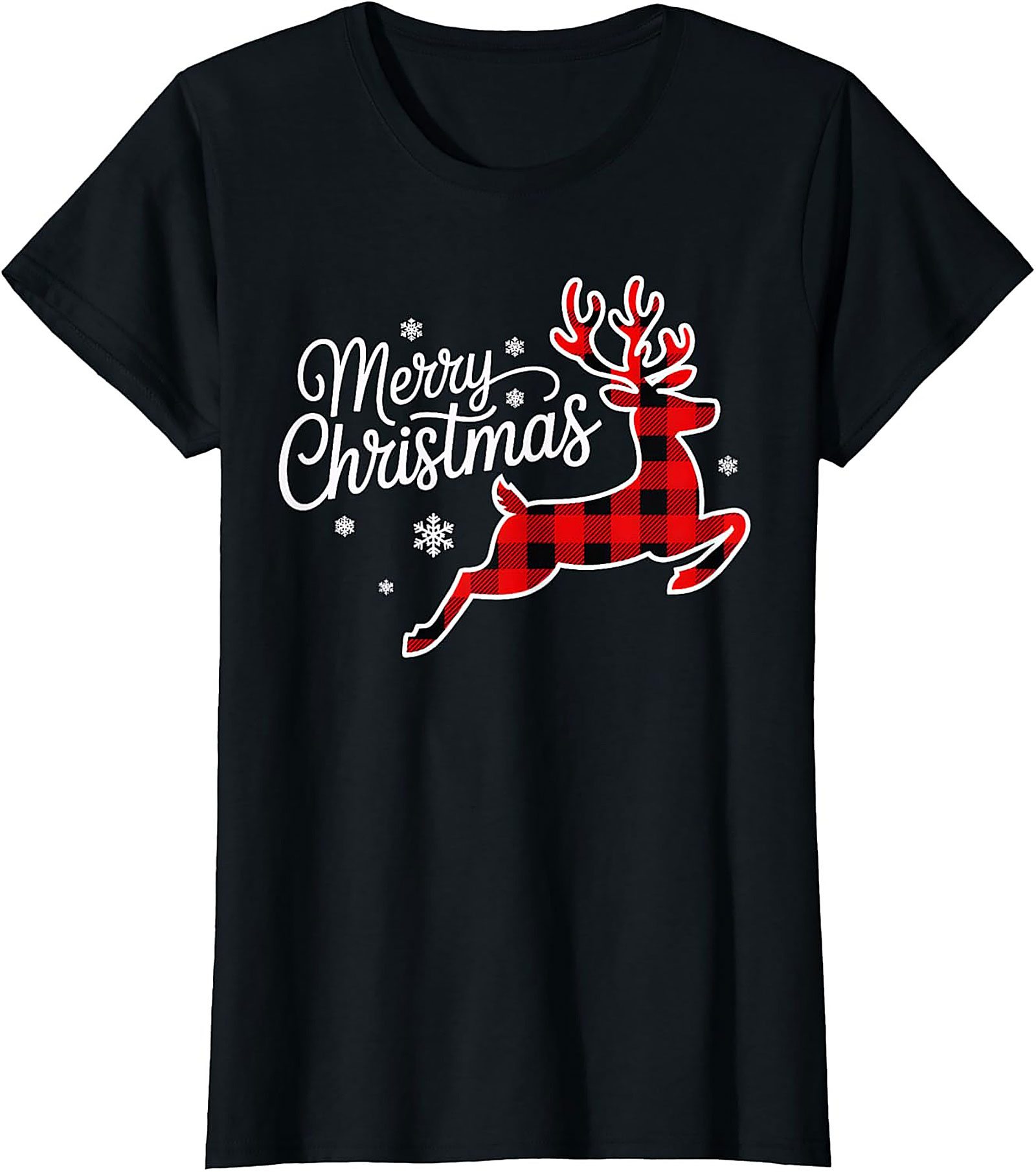  Festive Buffalo Plaid Christmas T-shirt Unisex Graphic Tee