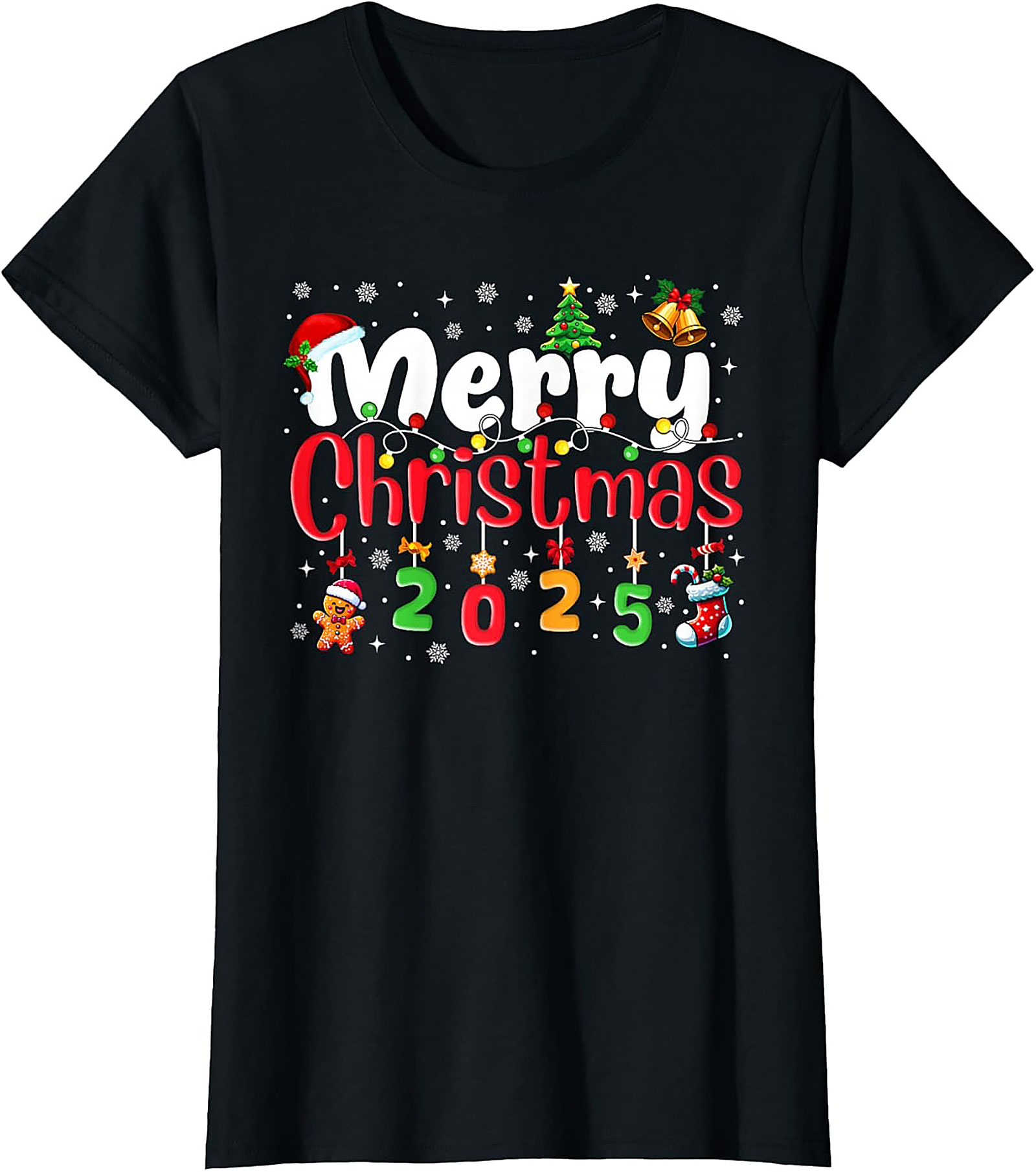 Merry Christmas 2025 T-Shirt Fun Holiday Graphic Tee