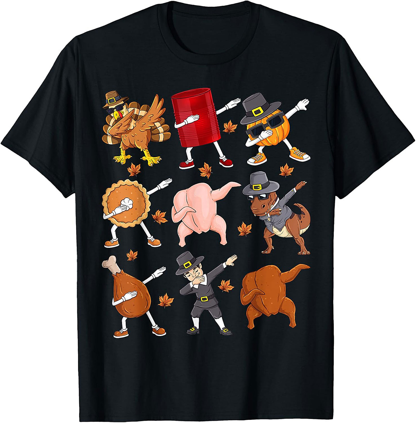 Funny Dabbing Thanksgiving T-shirt | Turkey & Pie Tee