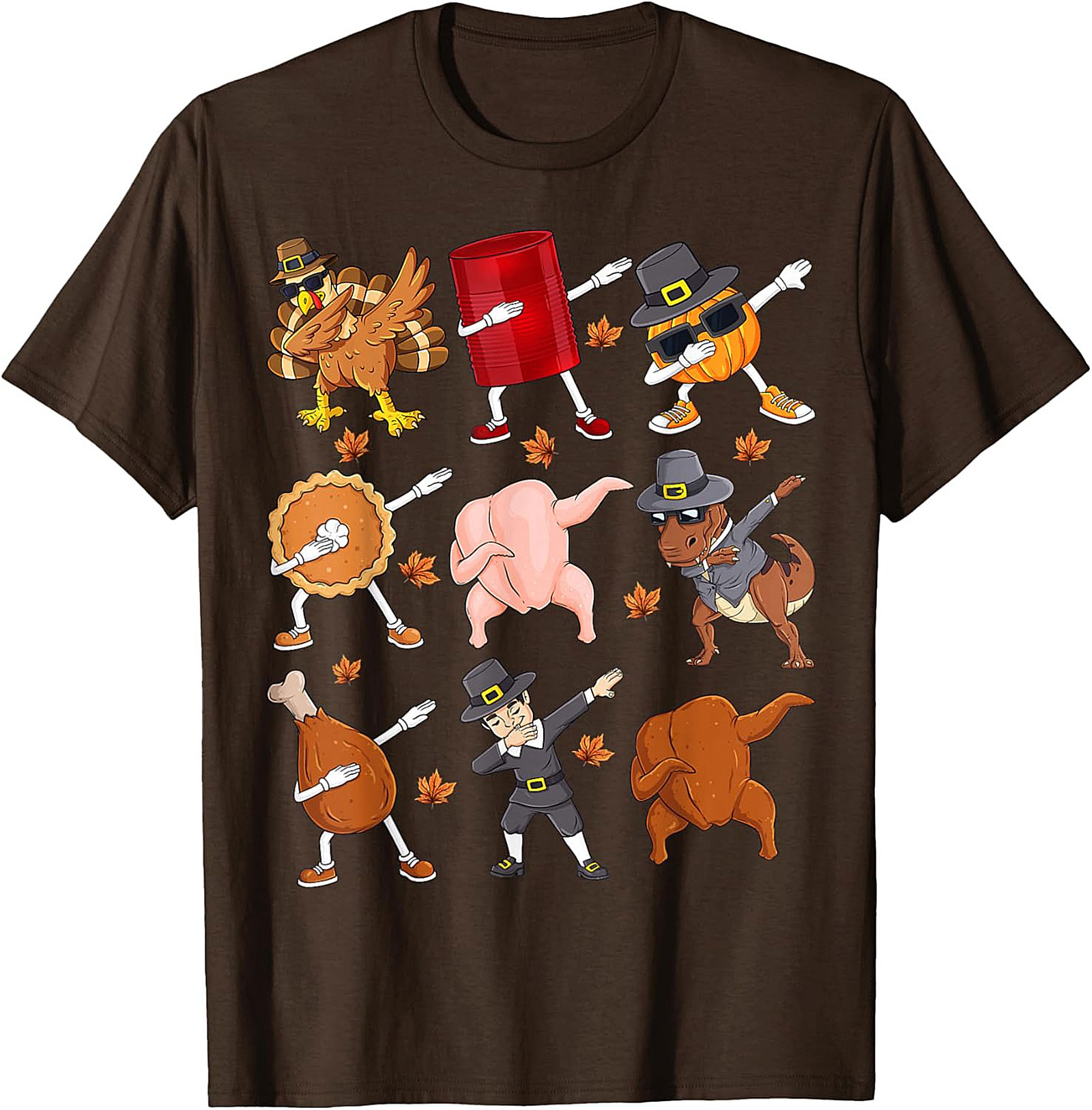 Funny Dabbing Thanksgiving T-shirt | Turkey & Pie Tee