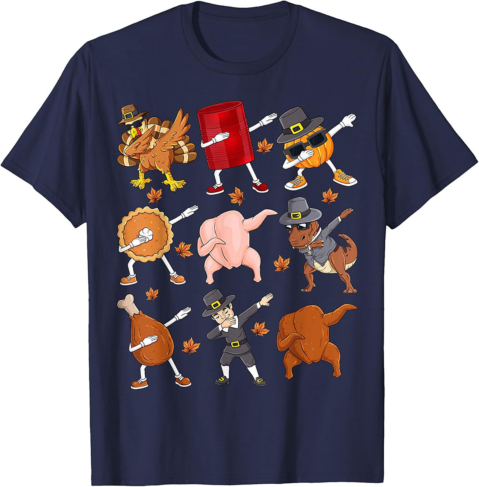 Funny Dabbing Thanksgiving T-shirt | Turkey & Pie Tee