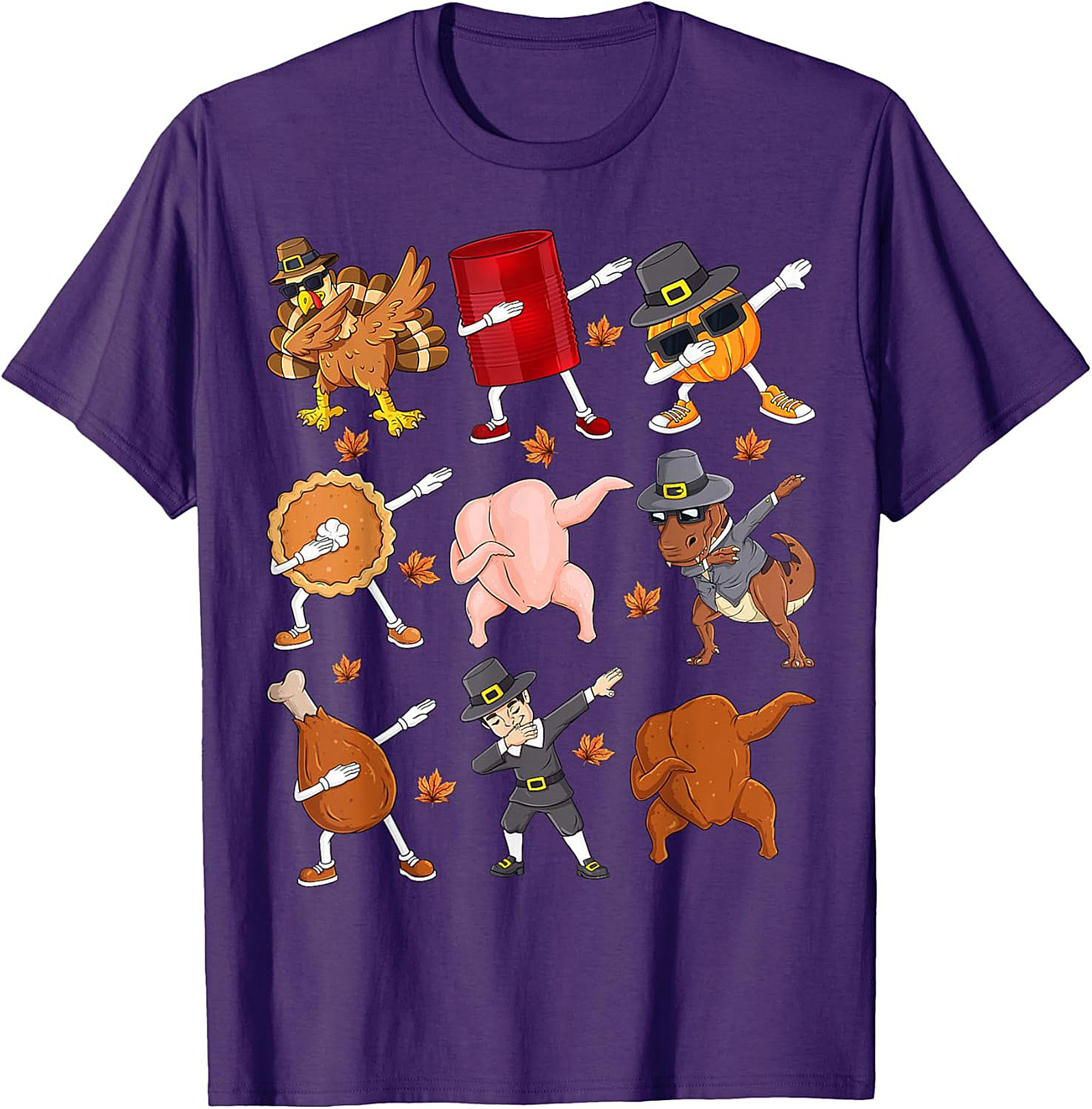 Funny Dabbing Thanksgiving T-shirt | Turkey & Pie Tee