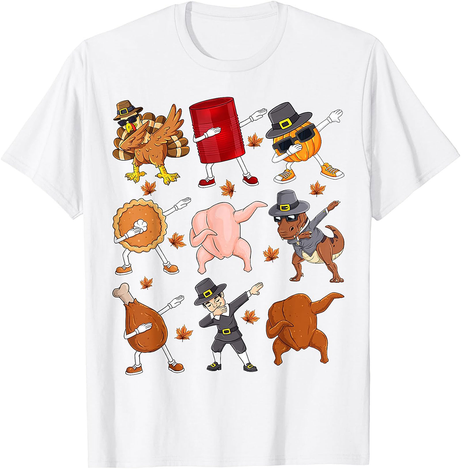 Funny Dabbing Thanksgiving T-shirt | Turkey & Pie Tee