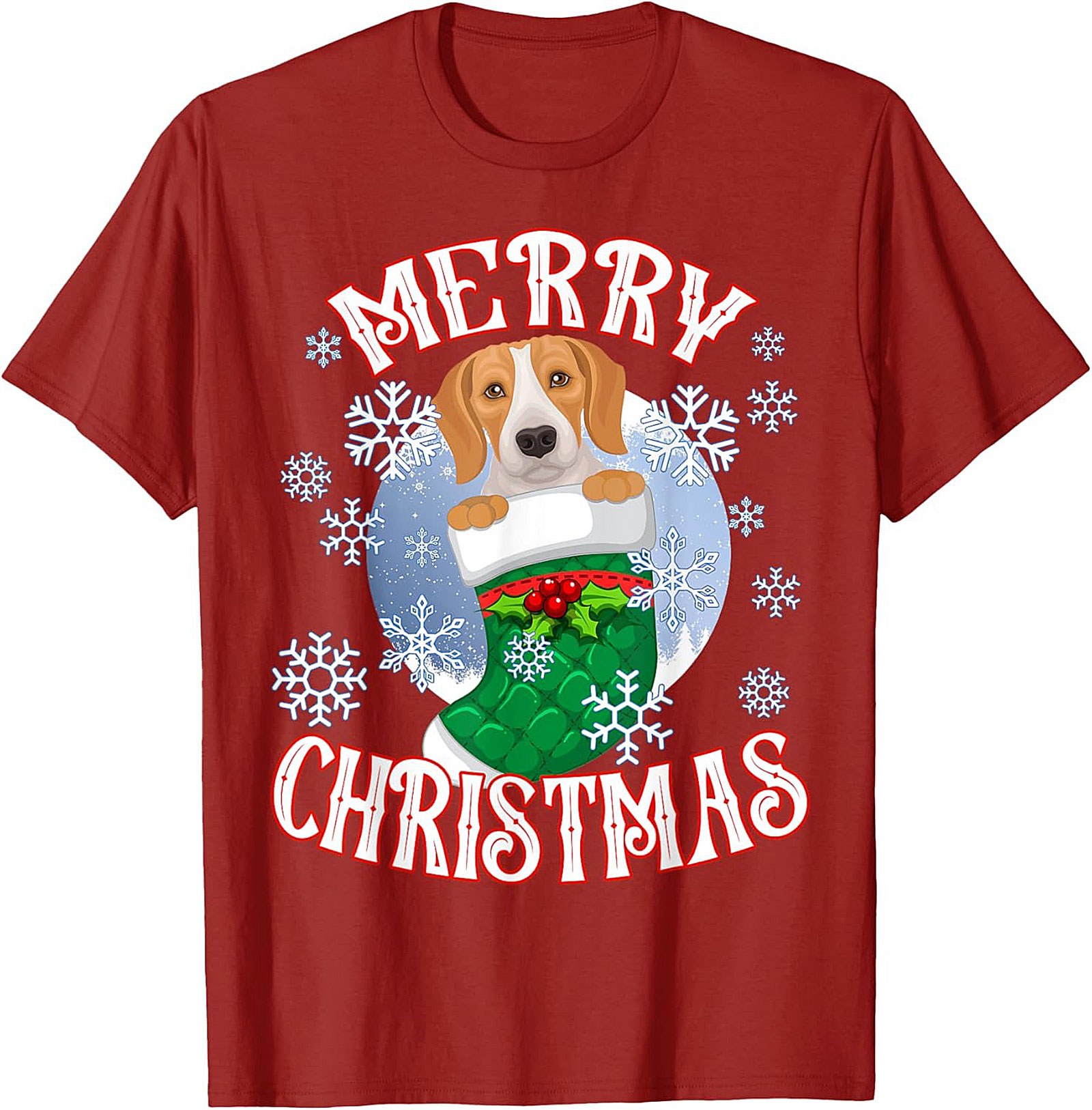 Cute Beagle Christmas T-Shirt | Merry Christmas Dog Lover Graphic Tee