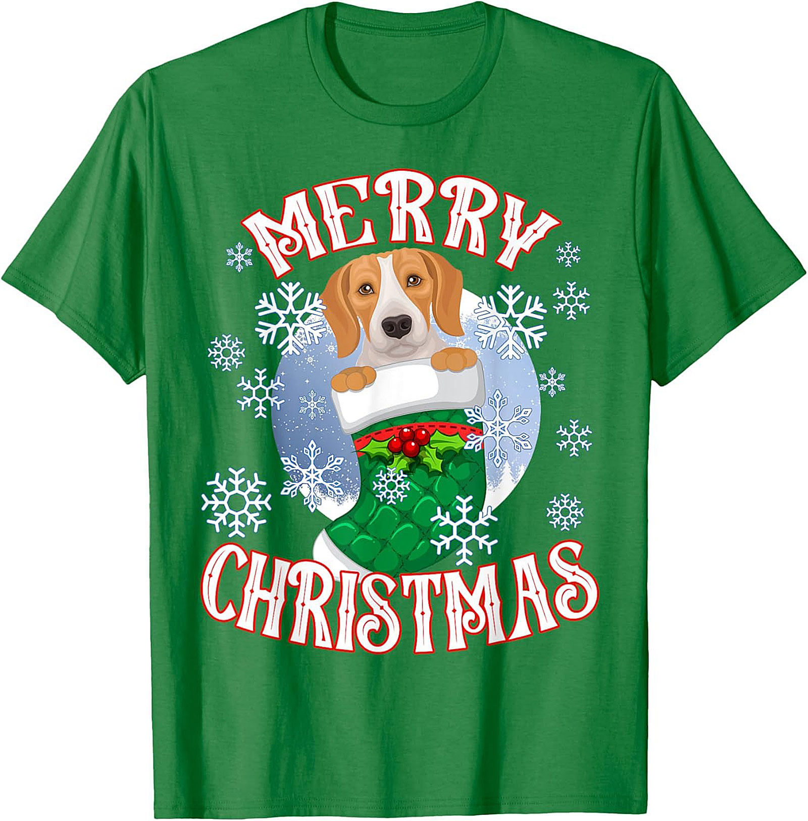 Cute Beagle Christmas T-Shirt | Merry Christmas Dog Lover Graphic Tee