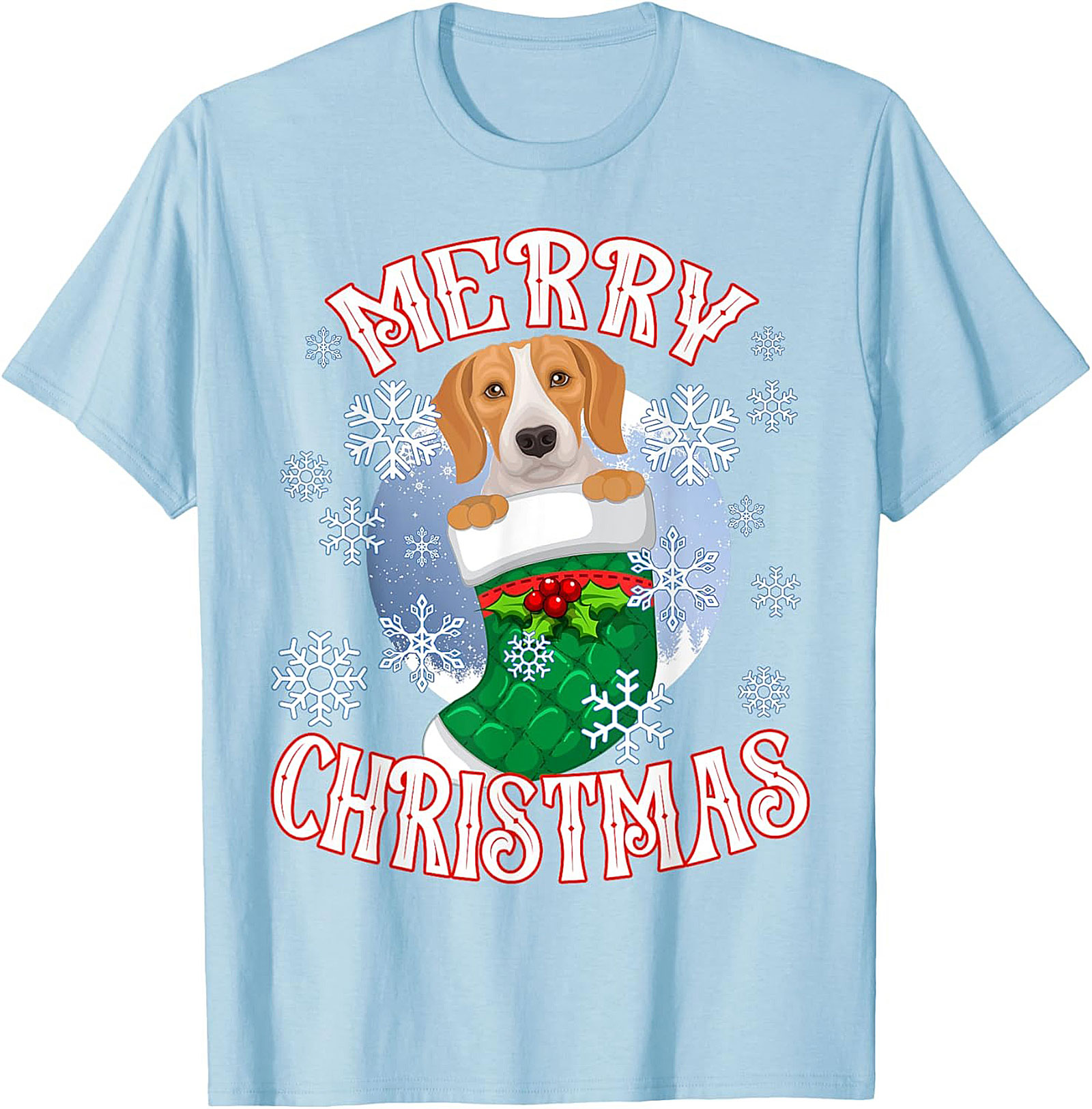 Cute Beagle Christmas T-Shirt | Merry Christmas Dog Lover Graphic Tee