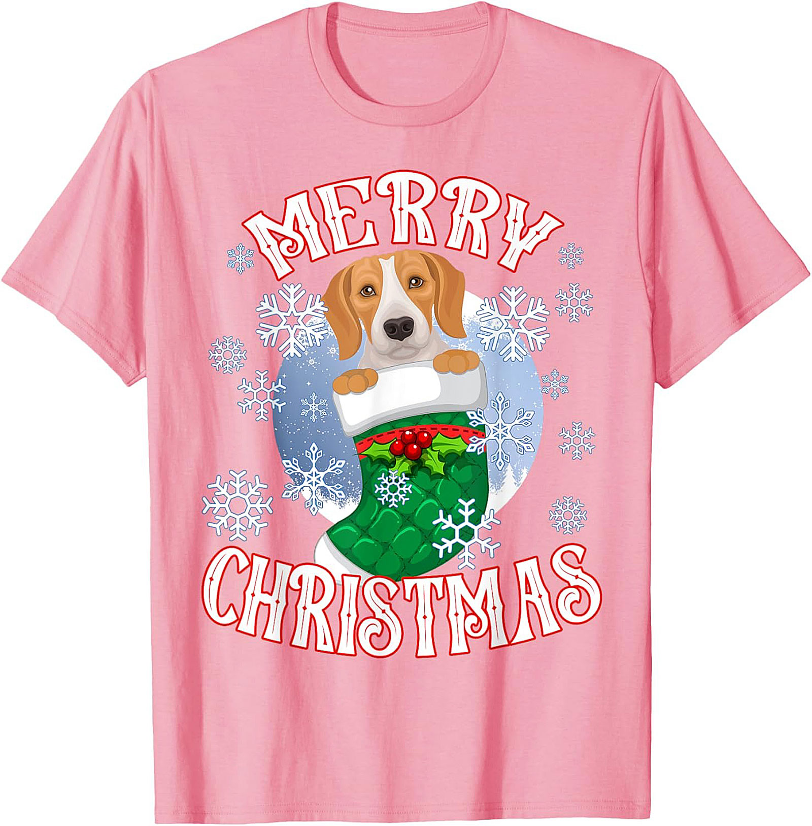 Cute Beagle Christmas T-Shirt | Merry Christmas Dog Lover Graphic Tee