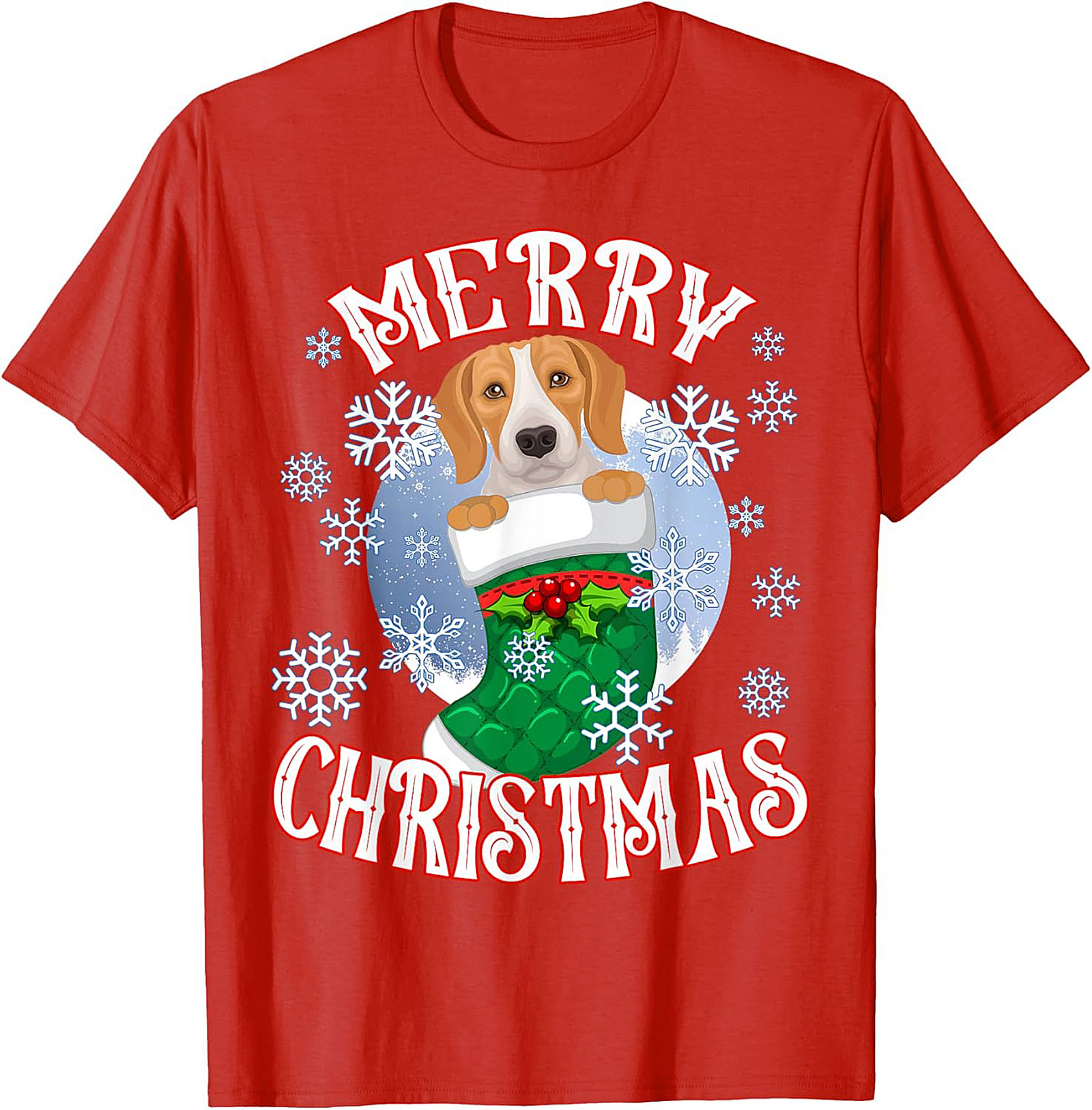 Cute Beagle Christmas T-Shirt | Merry Christmas Dog Lover Graphic Tee