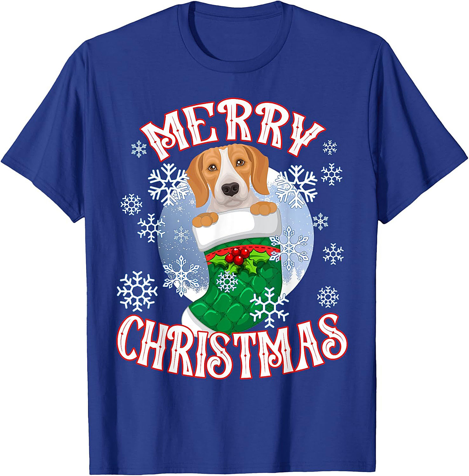 Cute Beagle Christmas T-Shirt | Merry Christmas Dog Lover Graphic Tee