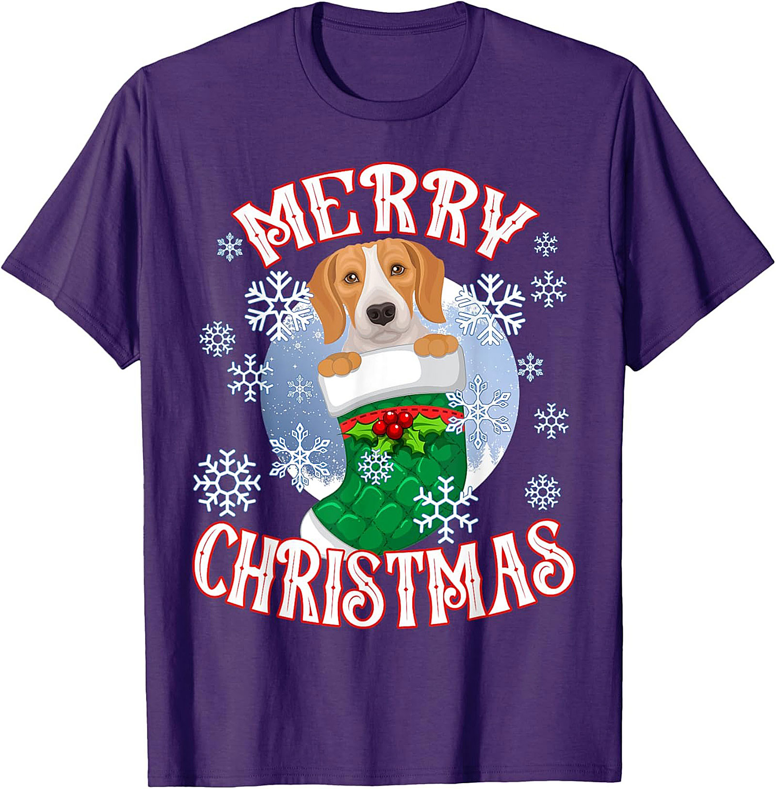 Cute Beagle Christmas T-Shirt | Merry Christmas Dog Lover Graphic Tee