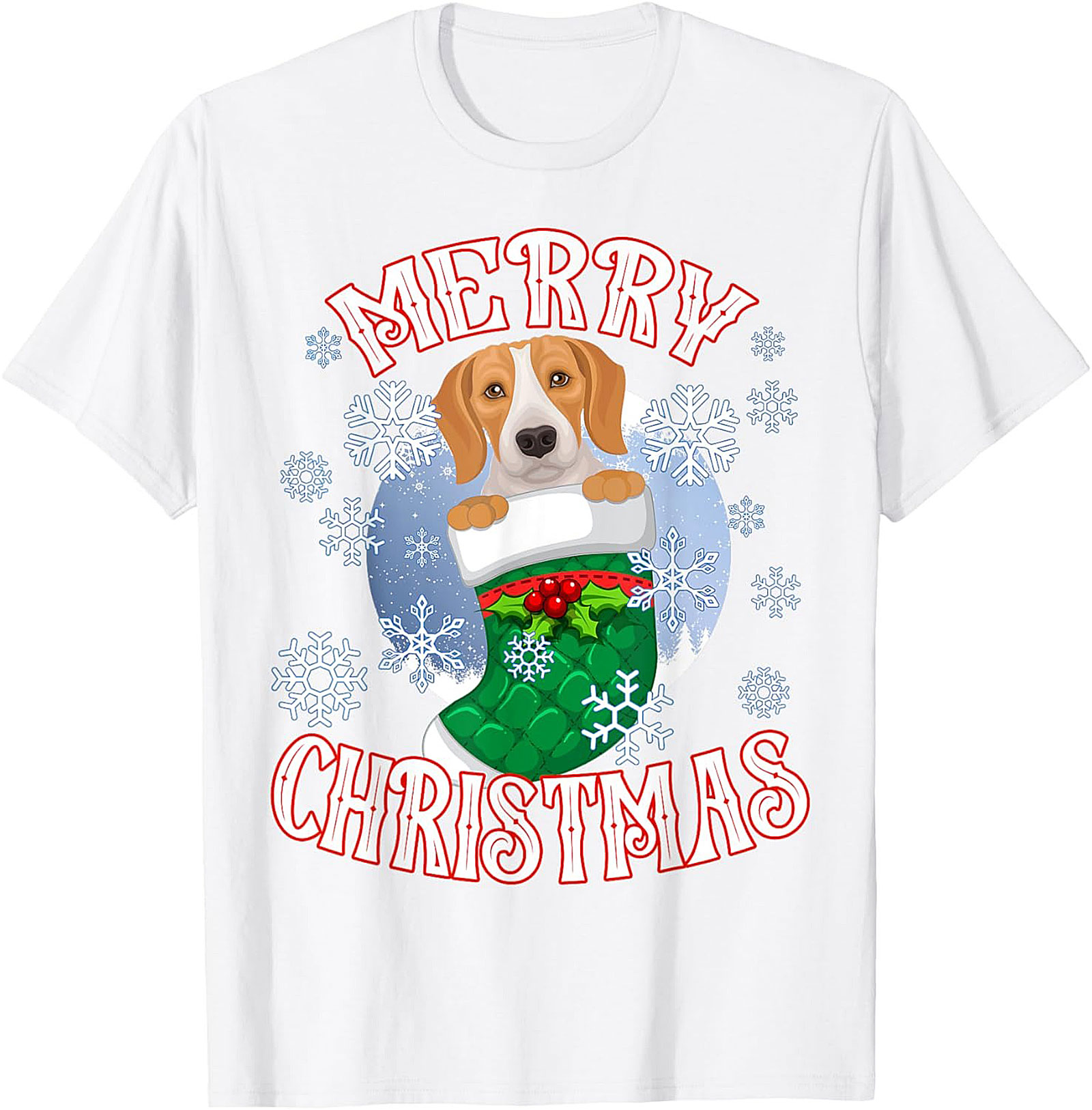Cute Beagle Christmas T-Shirt | Merry Christmas Dog Lover Graphic Tee