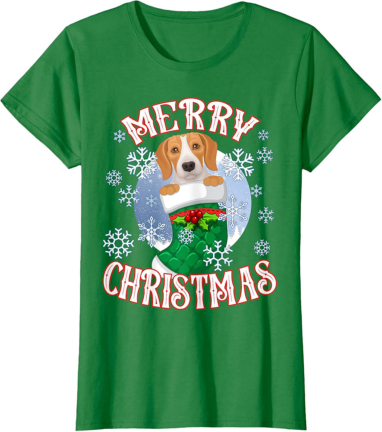 Cute Beagle Christmas T-Shirt | Merry Christmas Dog Lover Graphic Tee