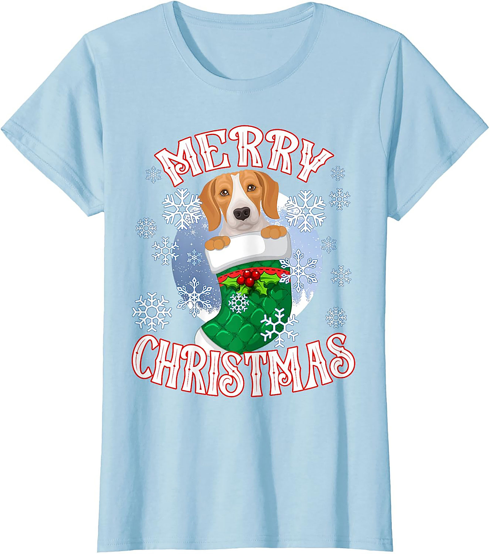 Cute Beagle Christmas T-Shirt | Merry Christmas Dog Lover Graphic Tee