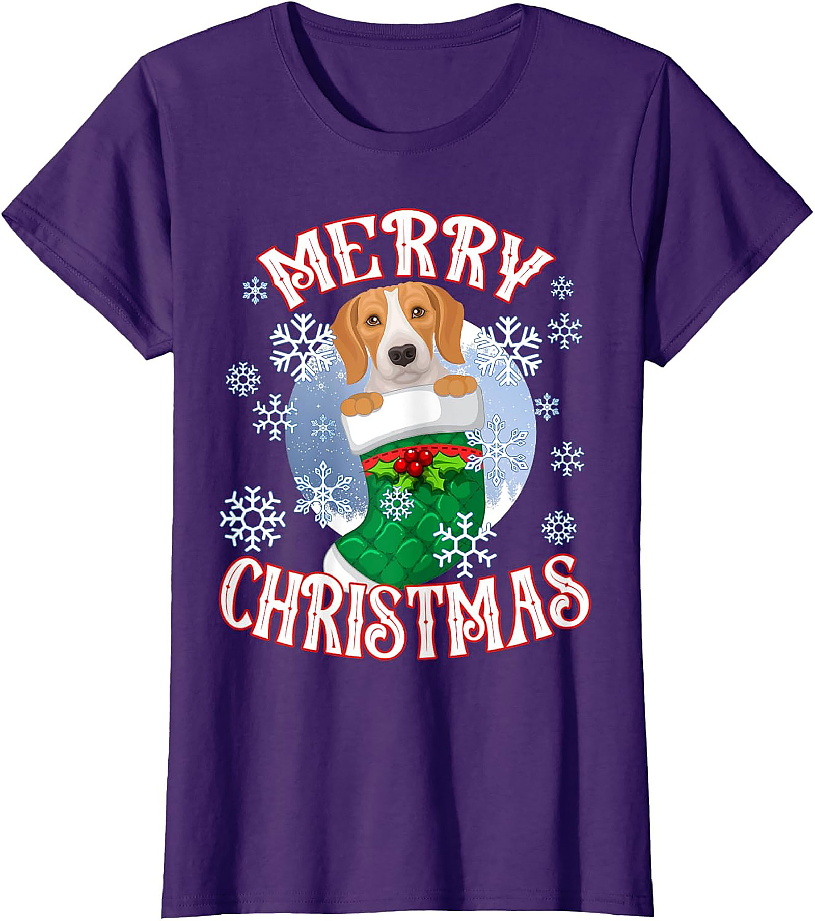 Cute Beagle Christmas T-Shirt | Merry Christmas Dog Lover Graphic Tee