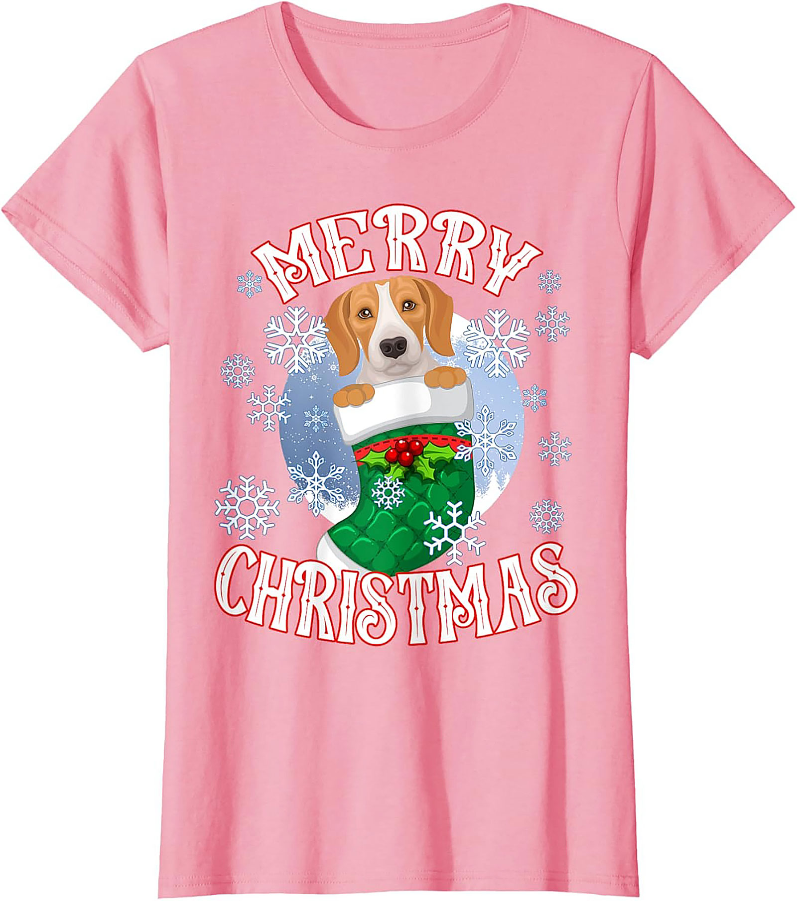 Cute Beagle Christmas T-Shirt | Merry Christmas Dog Lover Graphic Tee