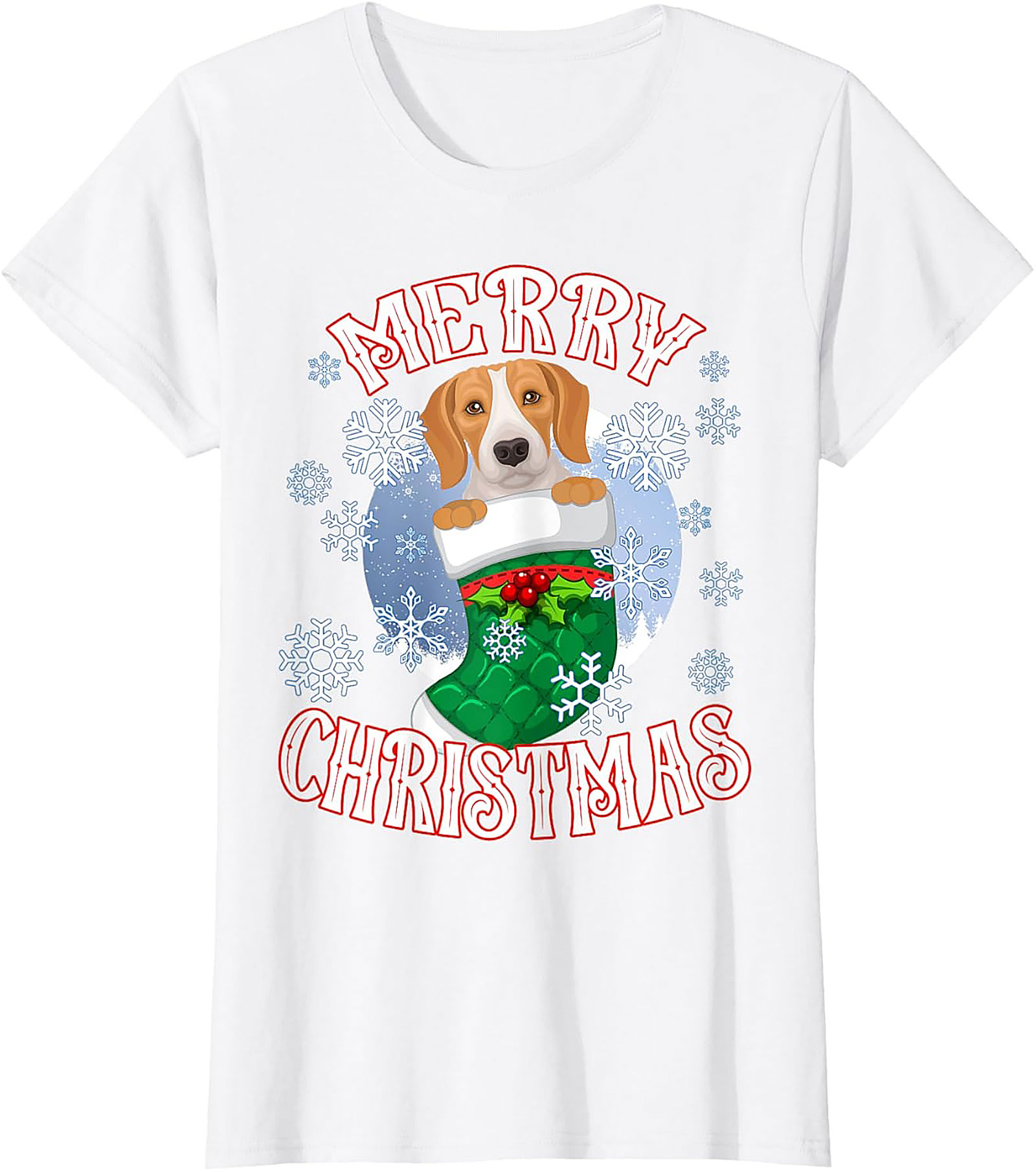 Cute Beagle Christmas T-Shirt | Merry Christmas Dog Lover Graphic Tee