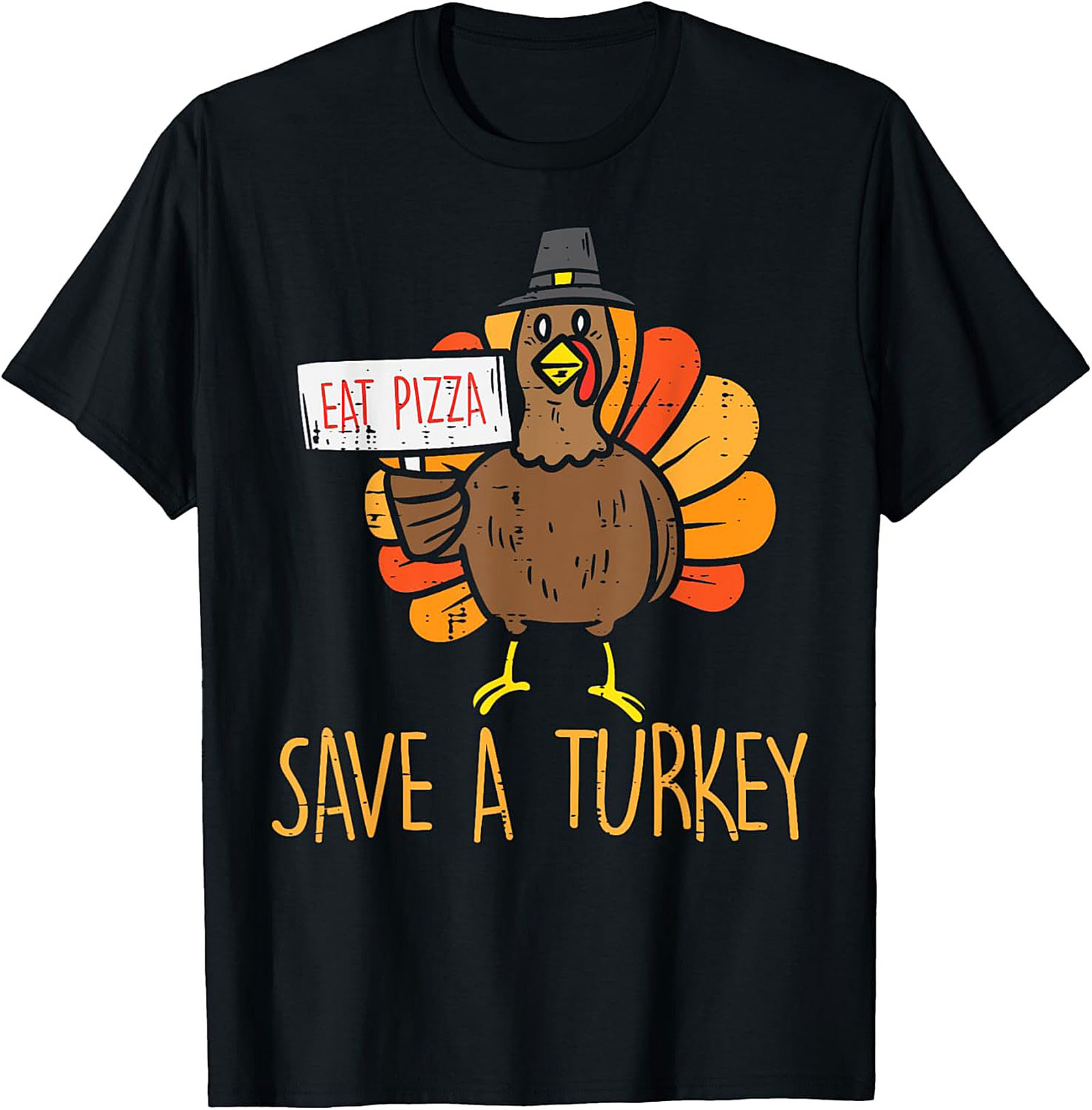 Funny Thanksgiving T-shirt: Eat Pizza, Save A Turkey Tee