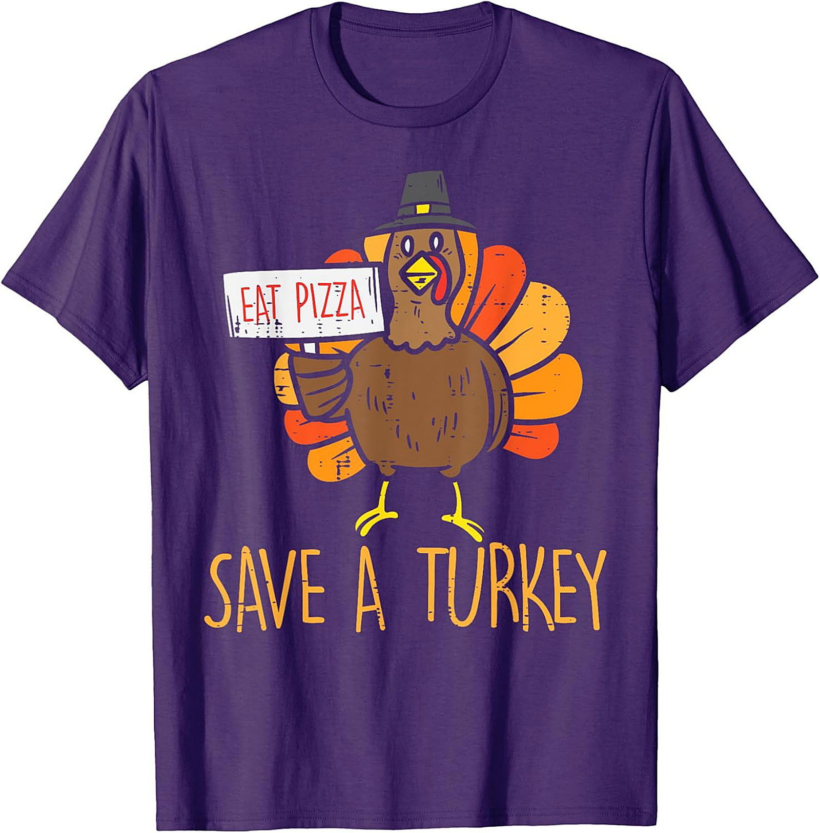 Funny Thanksgiving T-shirt: Eat Pizza, Save A Turkey Tee