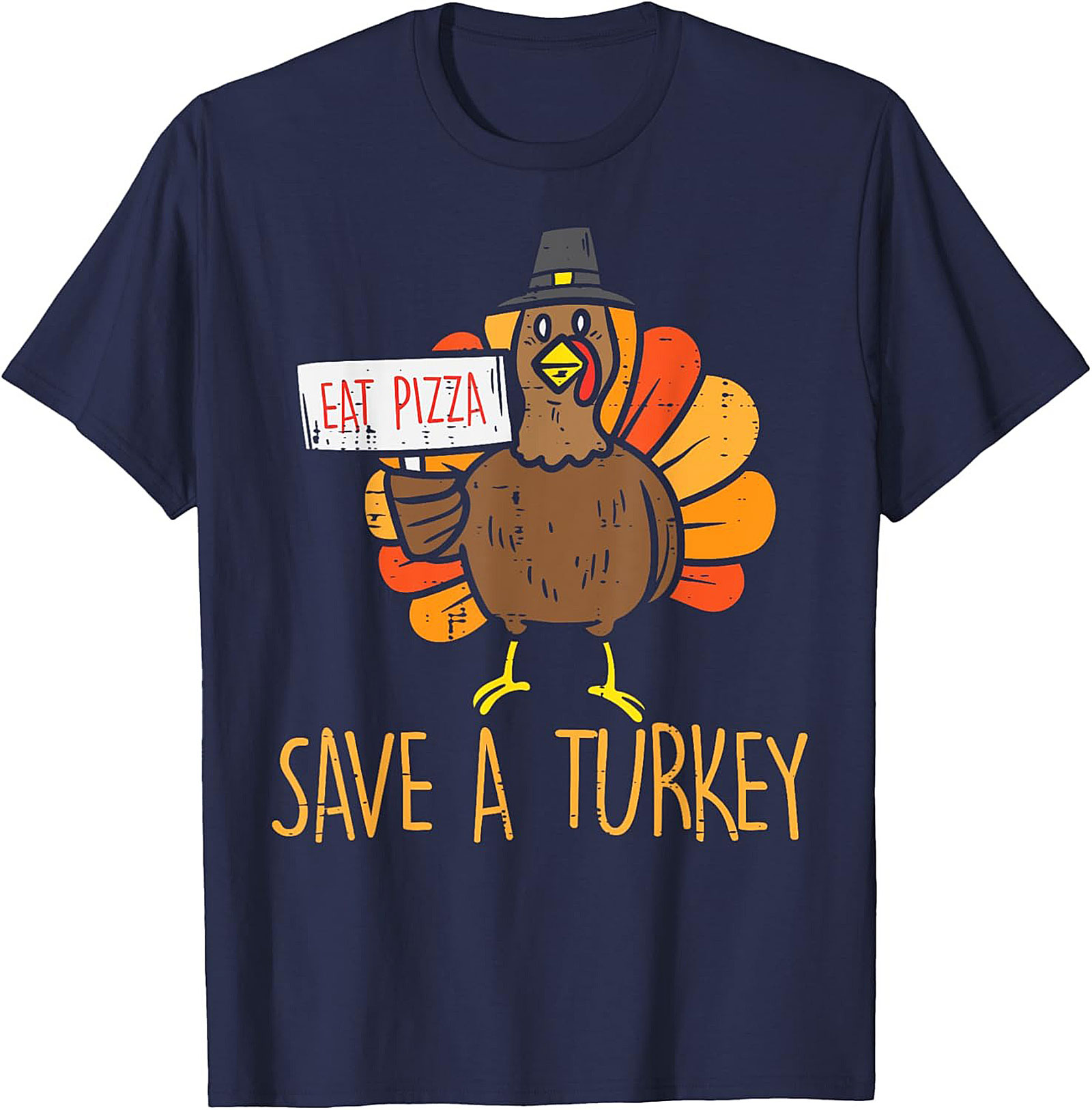 Funny Thanksgiving T-shirt: Eat Pizza, Save A Turkey Tee
