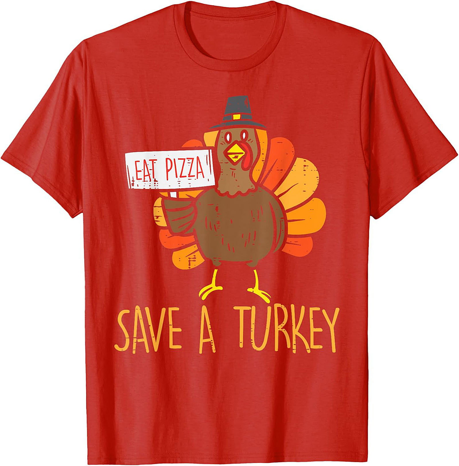 Funny Thanksgiving T-shirt: Eat Pizza, Save A Turkey Tee