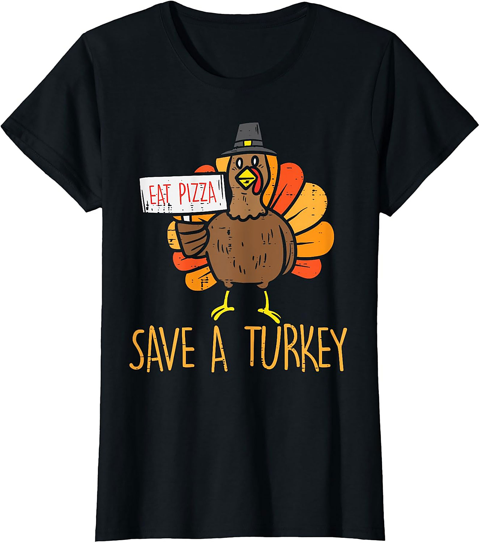 Funny Thanksgiving T-shirt: Eat Pizza, Save A Turkey Tee