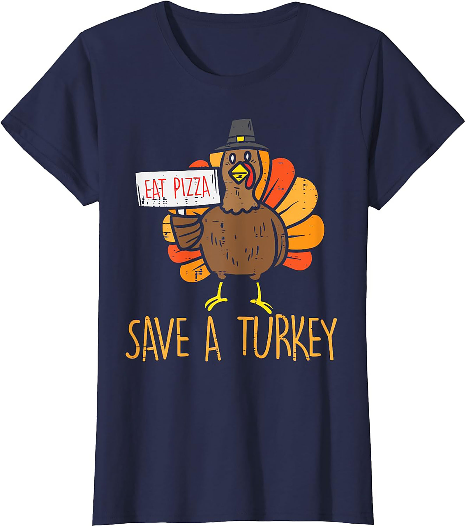 Funny Thanksgiving T-shirt: Eat Pizza, Save A Turkey Tee