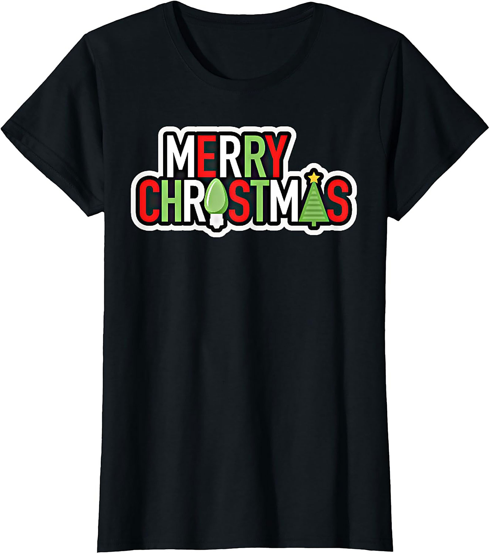 Merry Christmas Lights Festive Graphic Tee Unisex Shirt