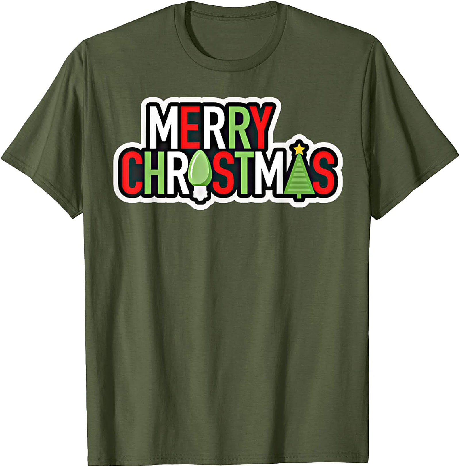 Merry Christmas Lights Festive Graphic Tee Unisex Shirt