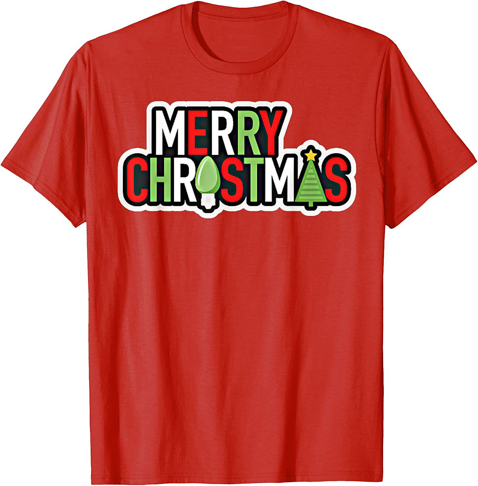 Merry Christmas Lights Festive Graphic Tee Unisex Shirt