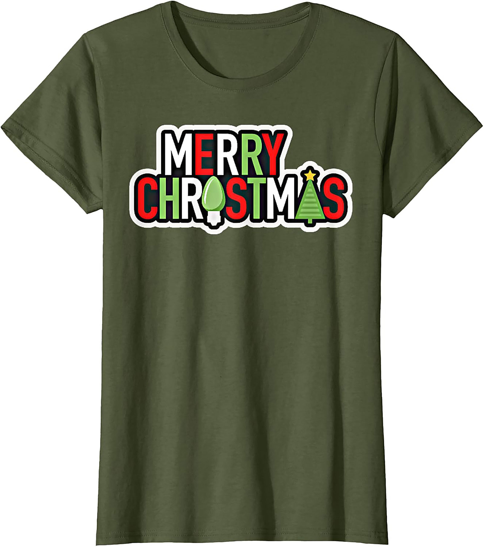 Merry Christmas Lights Festive Graphic Tee Unisex Shirt